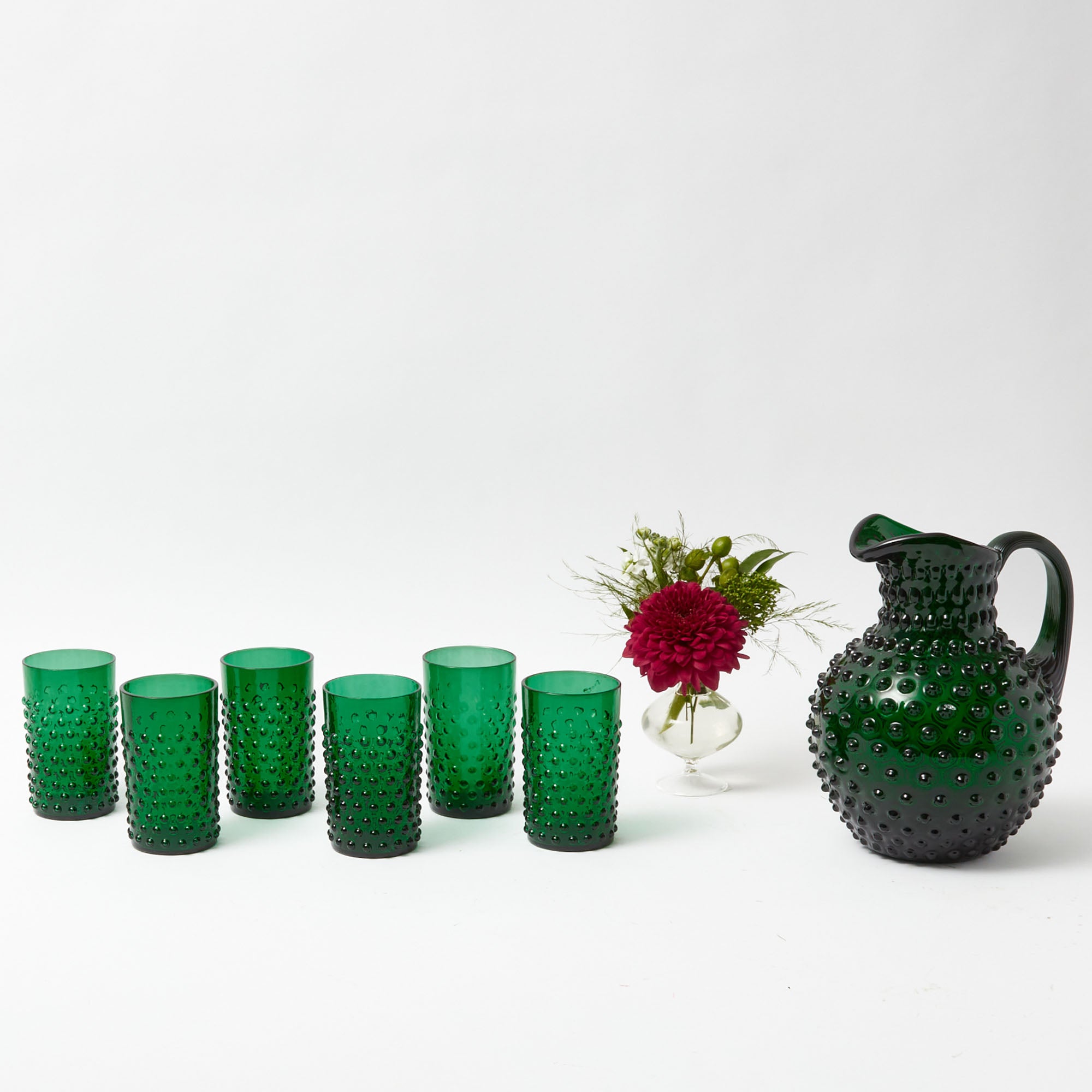 Dark Green Hobnail Tumblers (SET of 2) – Ana Romero Collection