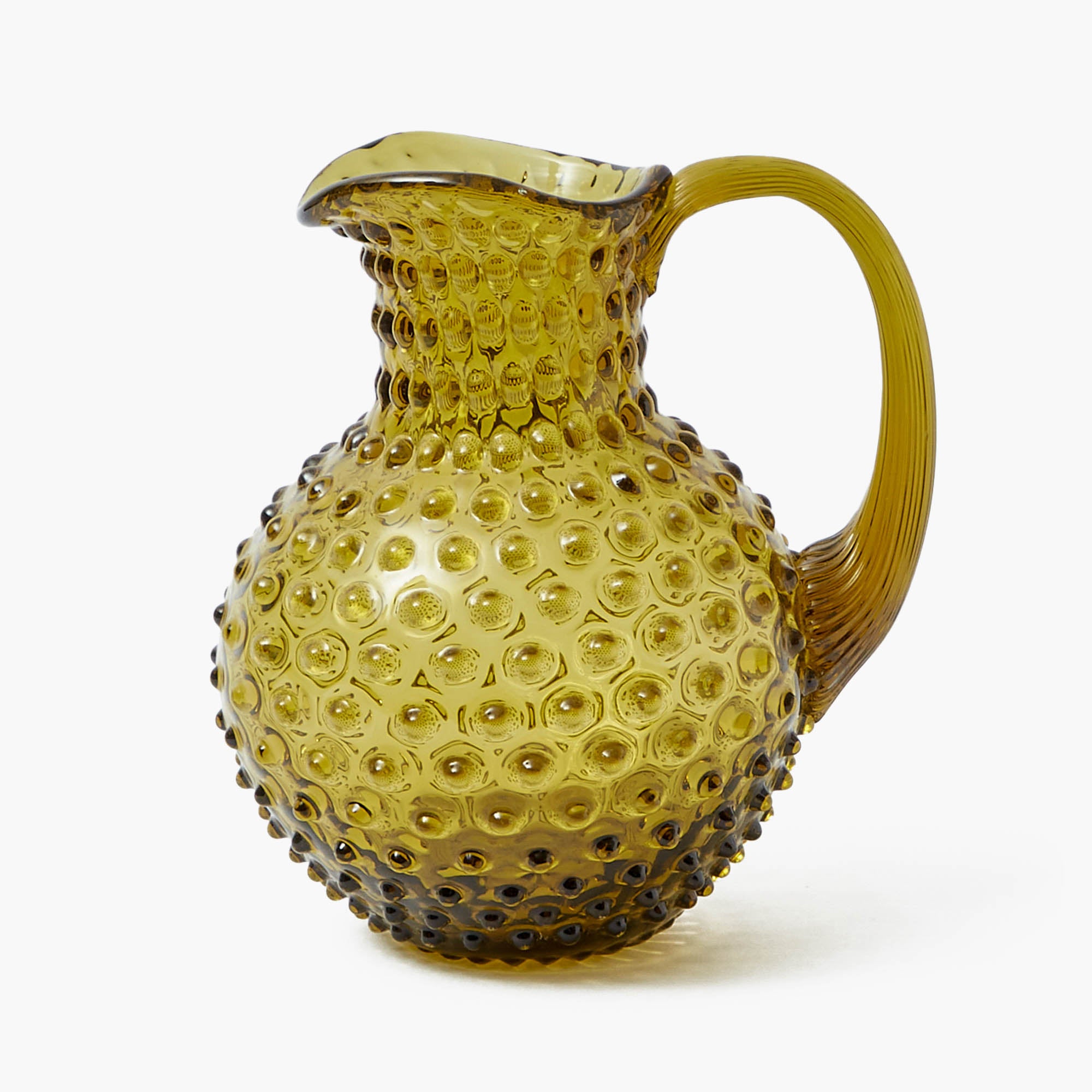 Olive Green Hobnail Jug