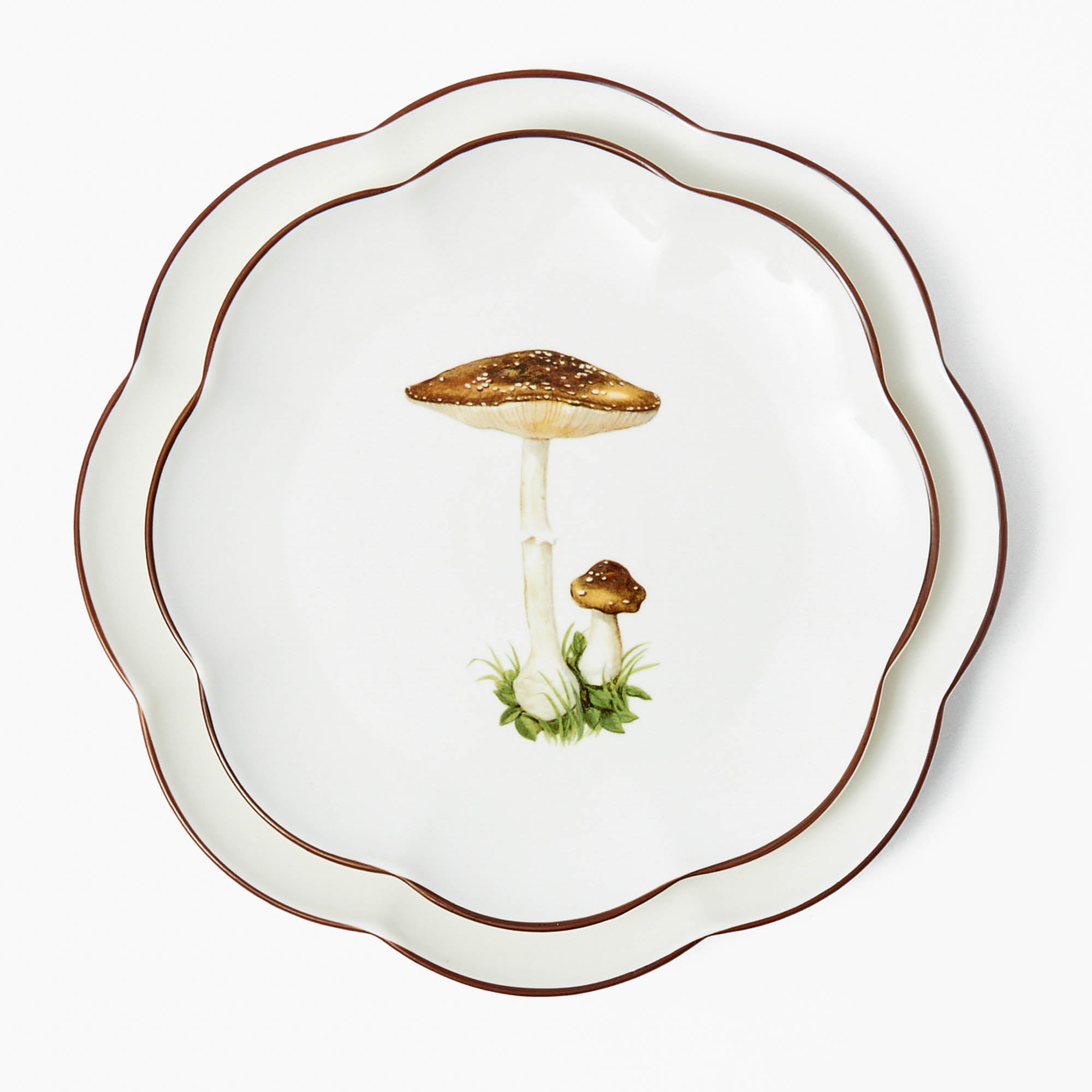 Scalloped Mushroom Starter Plate (Brown)