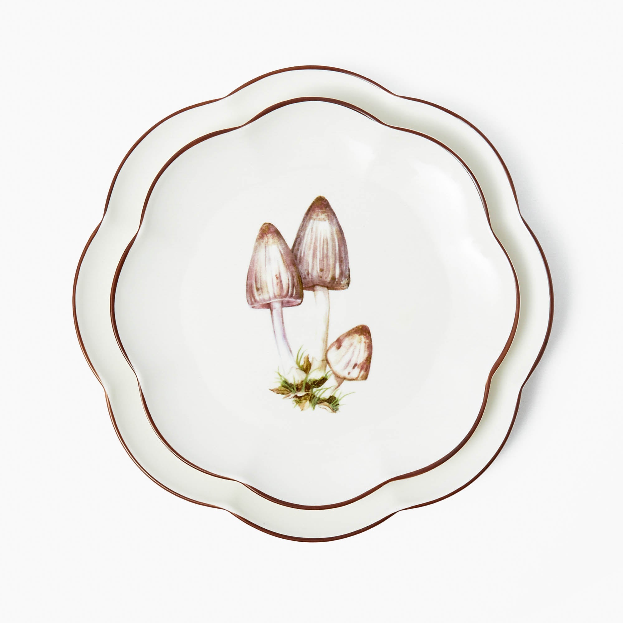 Scalloped Mushroom Starter Plate (Grey)