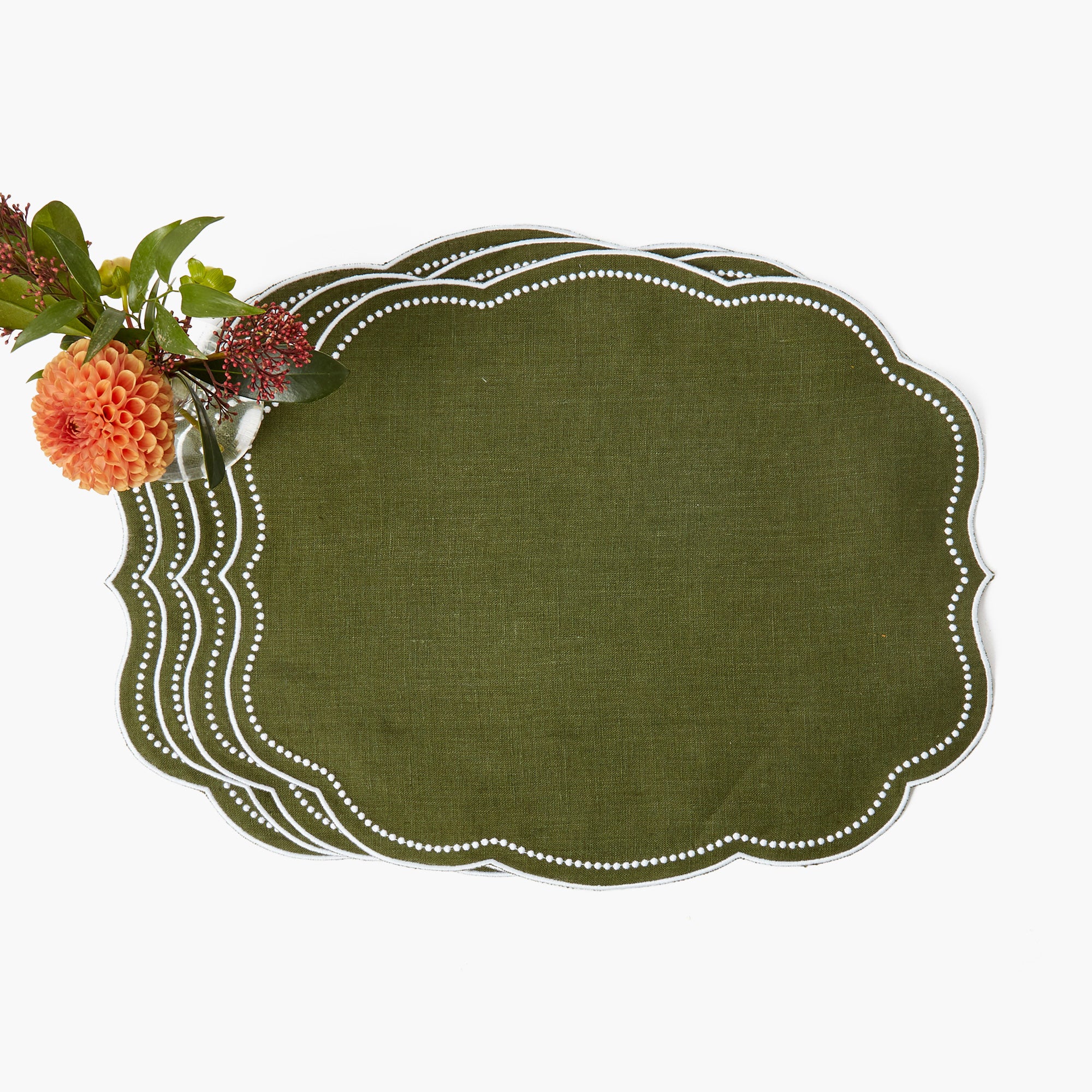 Eloise Green Placemats & Pheasant Napkins (Set of 4)