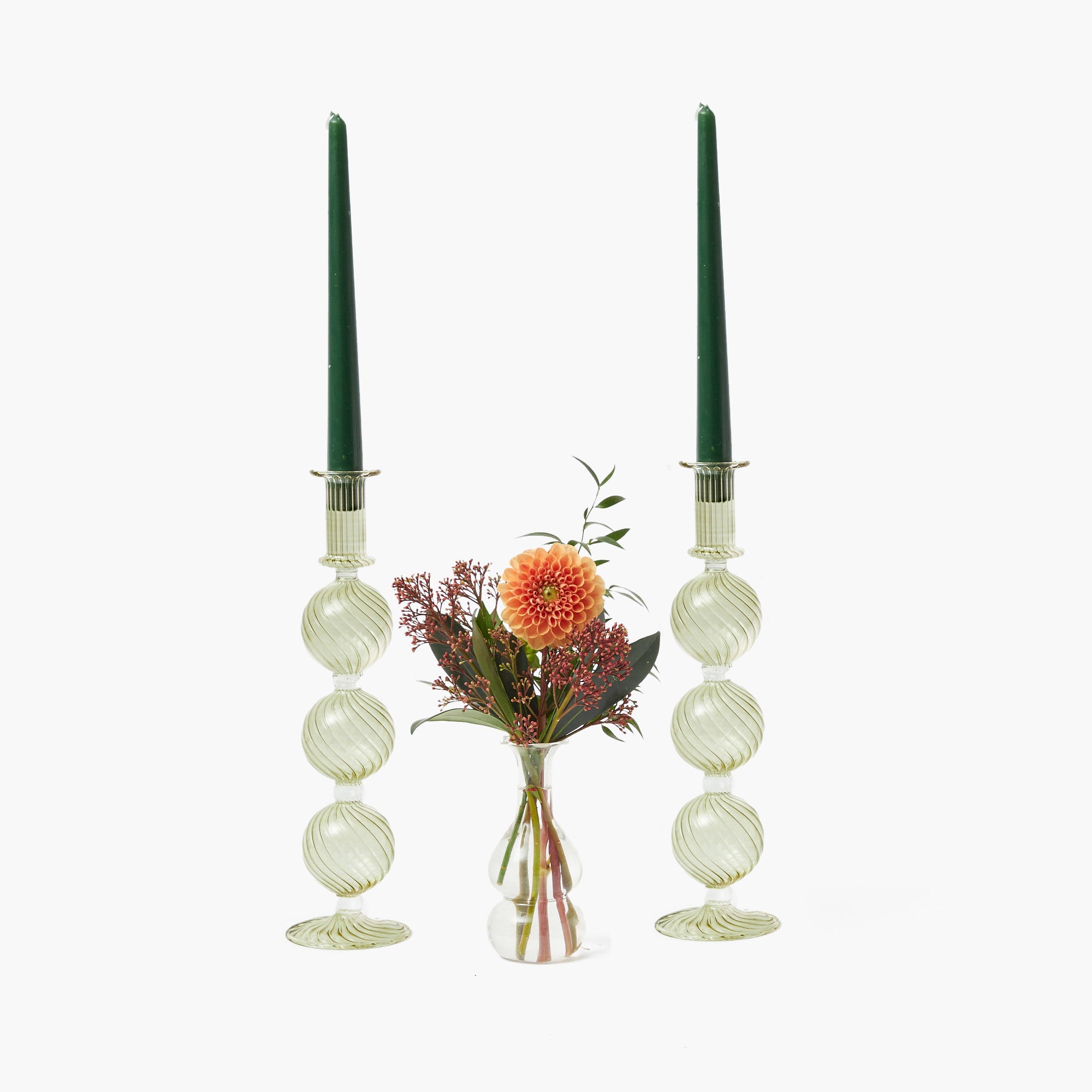 Camille Olive Candle Holder (Pair)