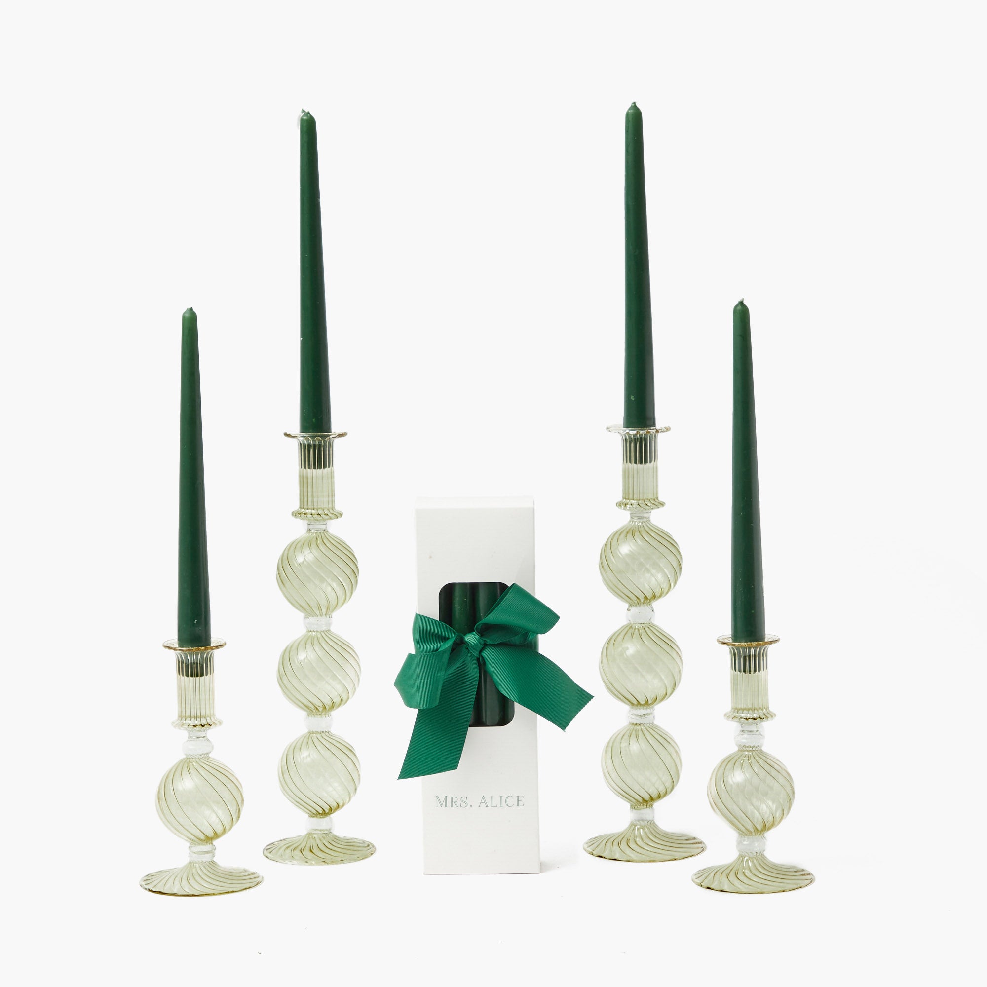 Forest Green Candles (Set of 8)