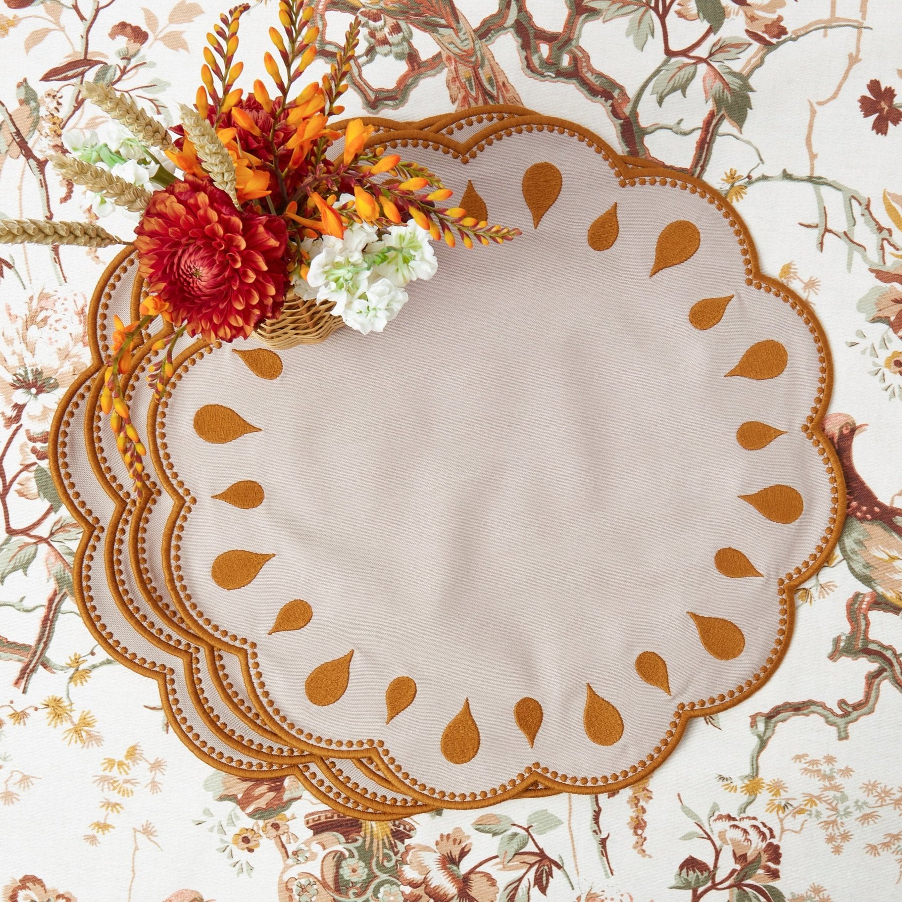 Bettina Taupe & Mustard Placemats (Set of 4)