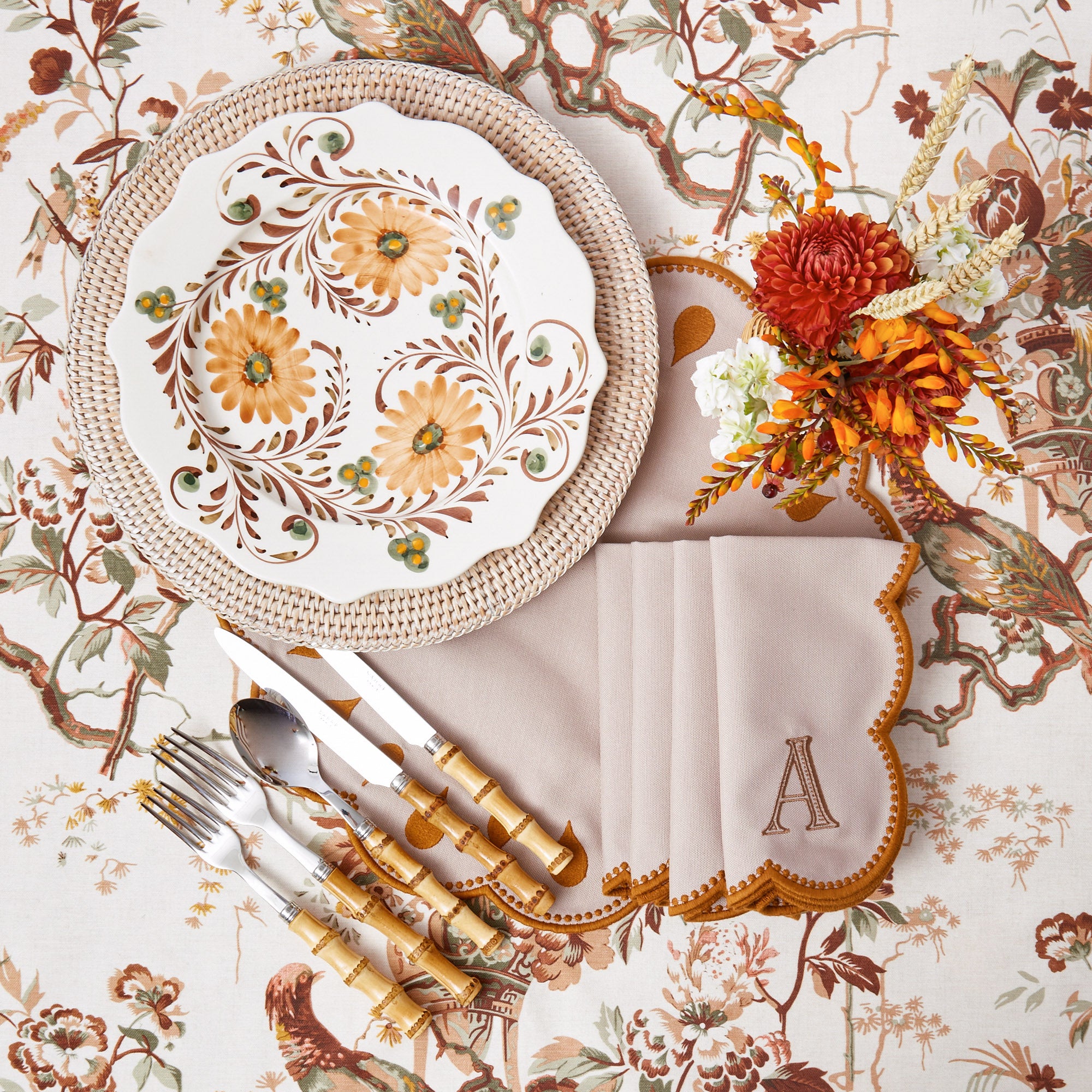 Bettina Taupe & Mustard Placemats (Set of 4)