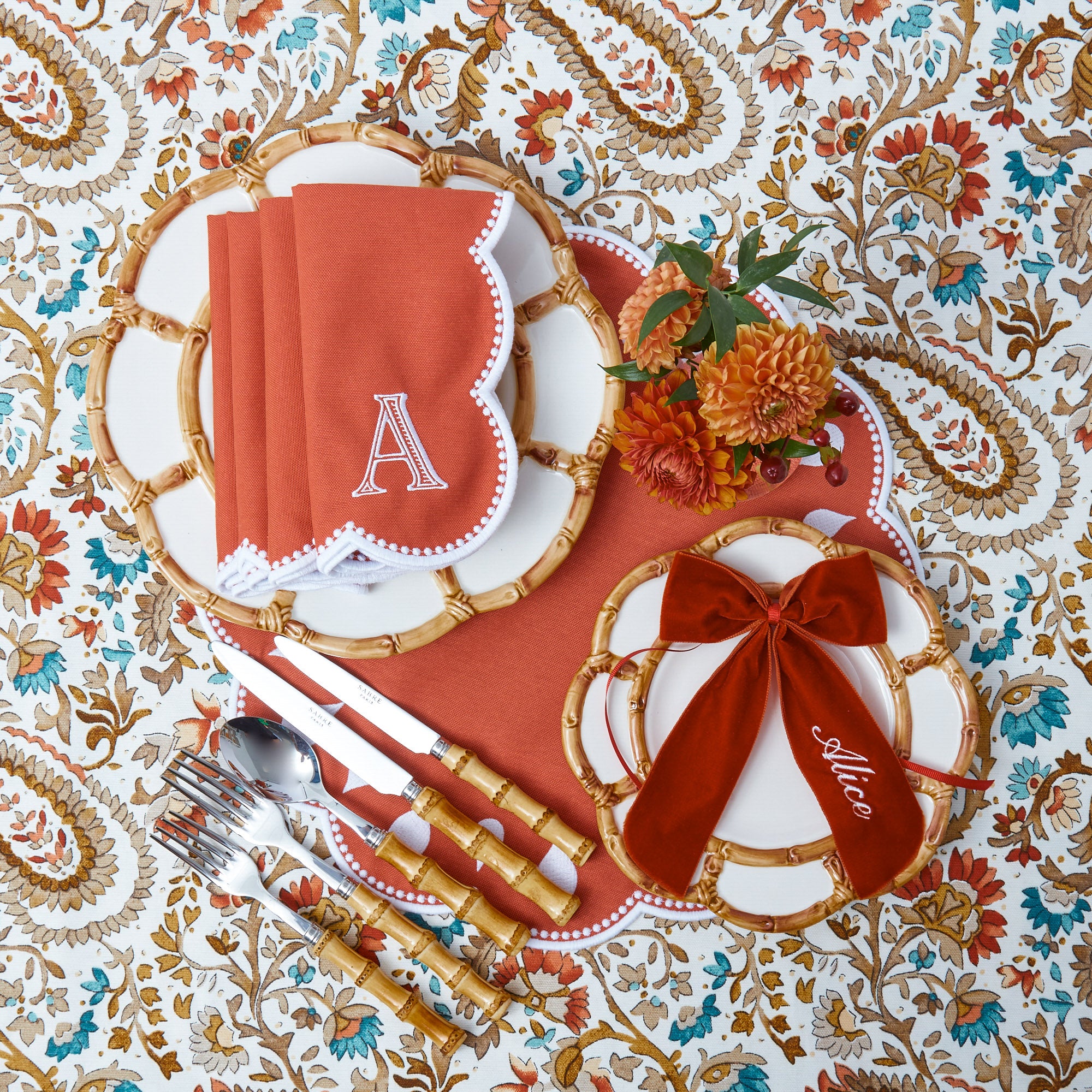 Bettina Burnt Orange Placemats (Set of 4)