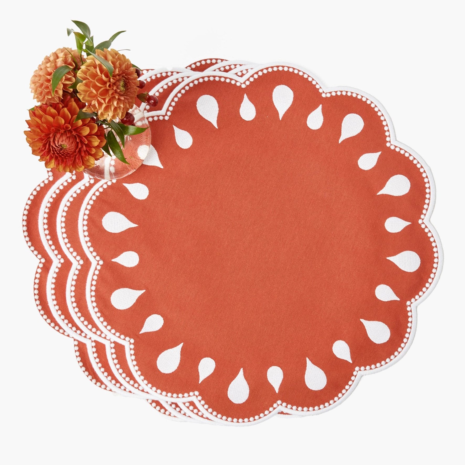 Bettina Burnt Orange Placemats & Napkins (Set of 4)