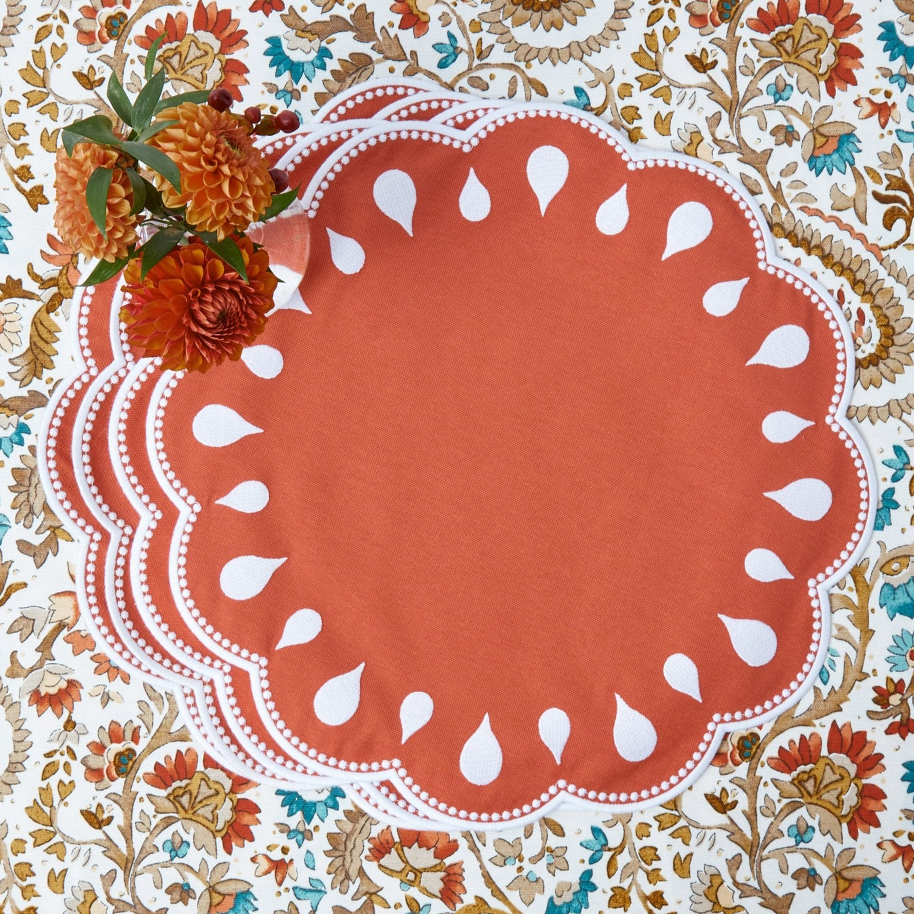 Bettina Burnt Orange Placemats (Set of 4)