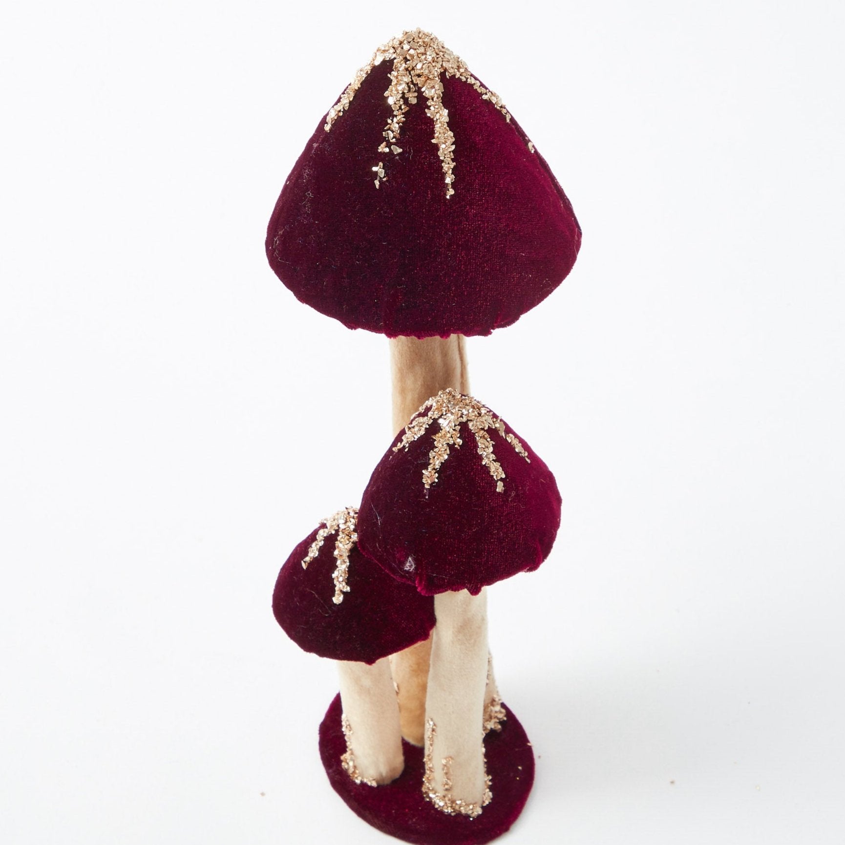 Aubergine Glitter Velvet Mushroom Family