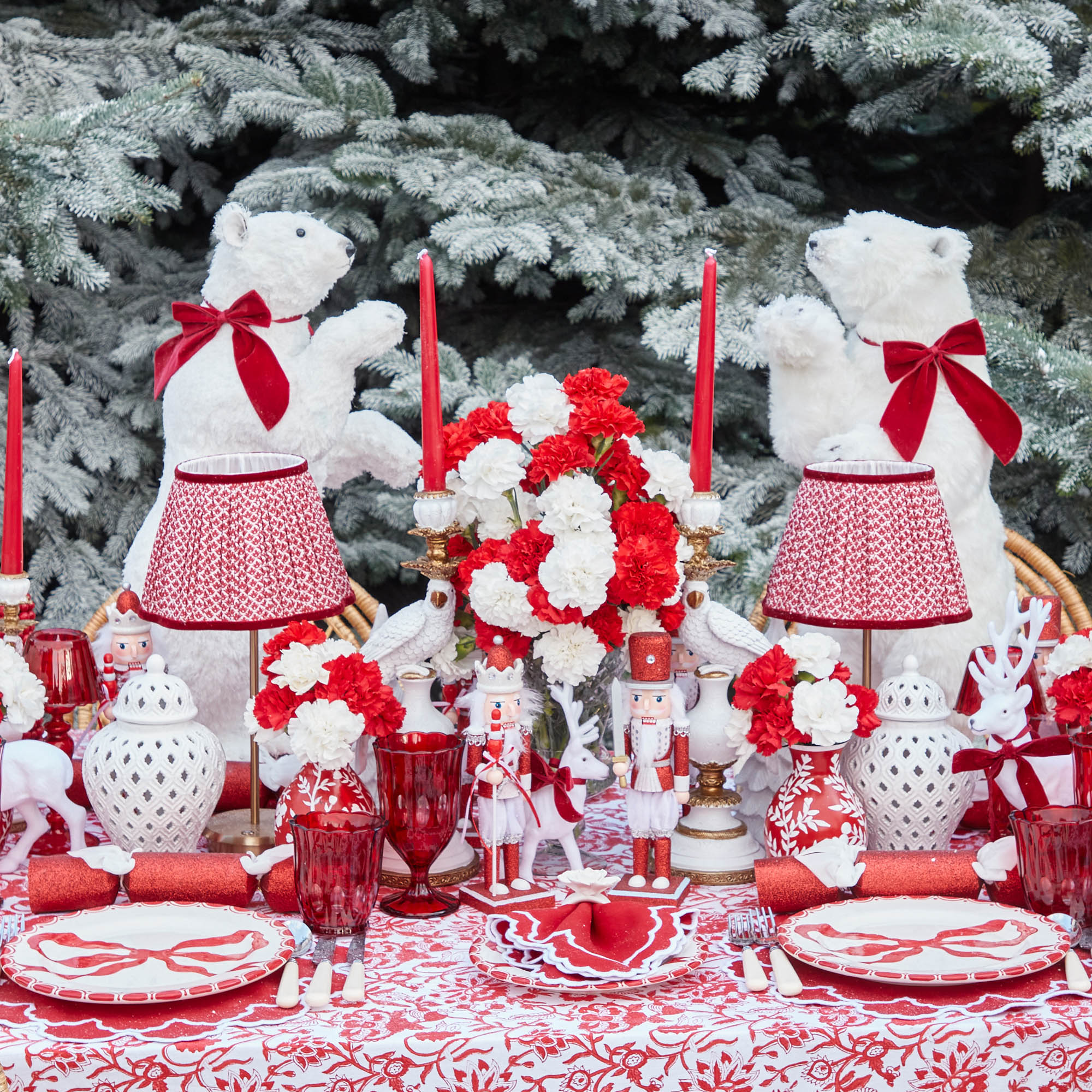 Assorted Red Glitter Nutcracker Trio