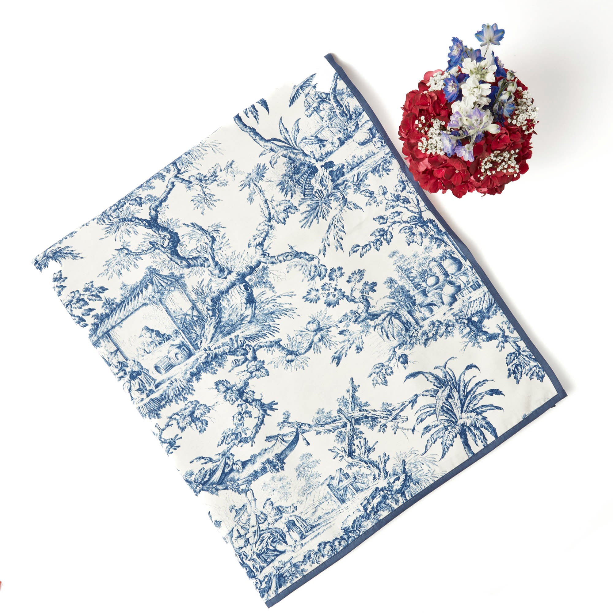 Isla Blue Toile Tablecloth