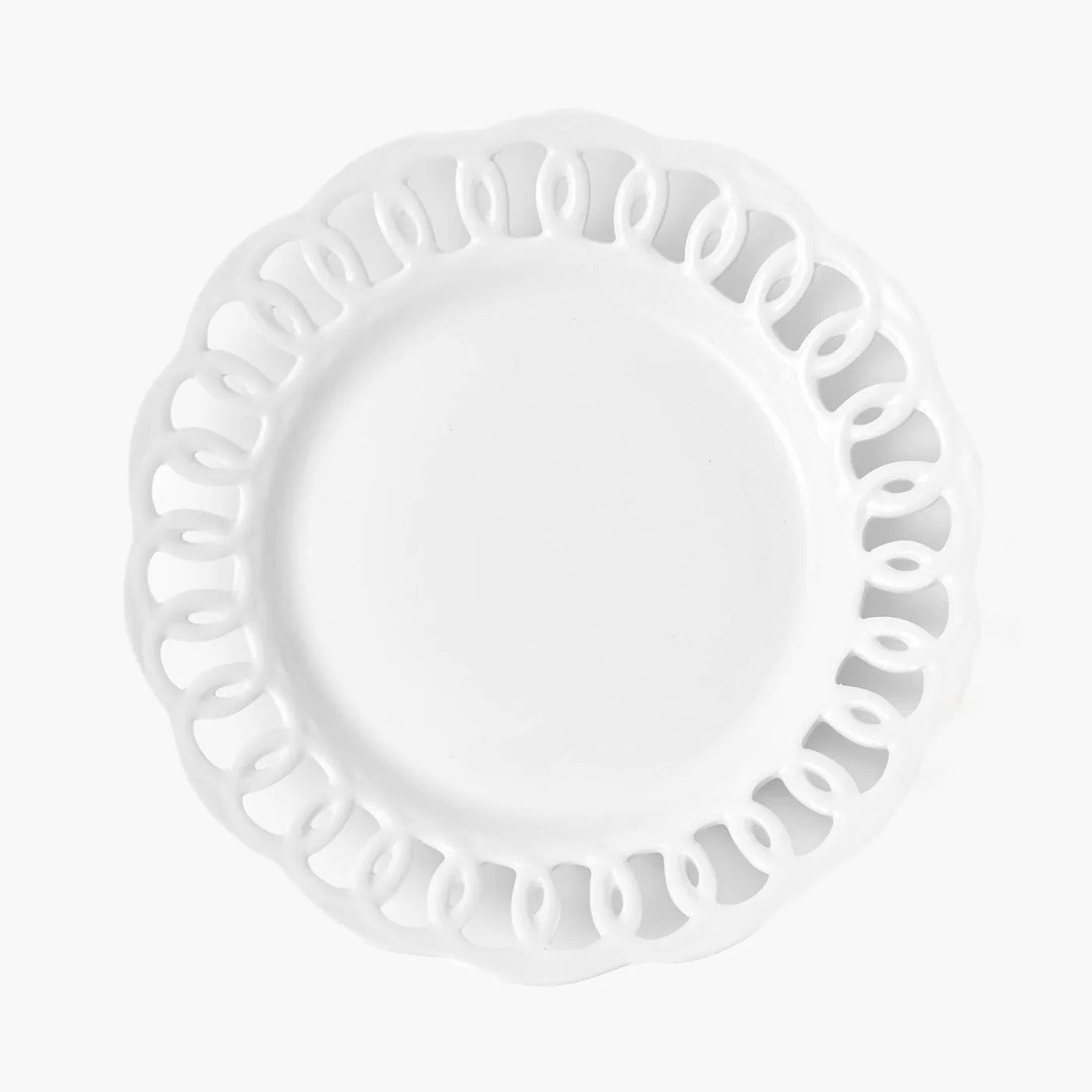 White Lace Dinner Plates (Set of 4)