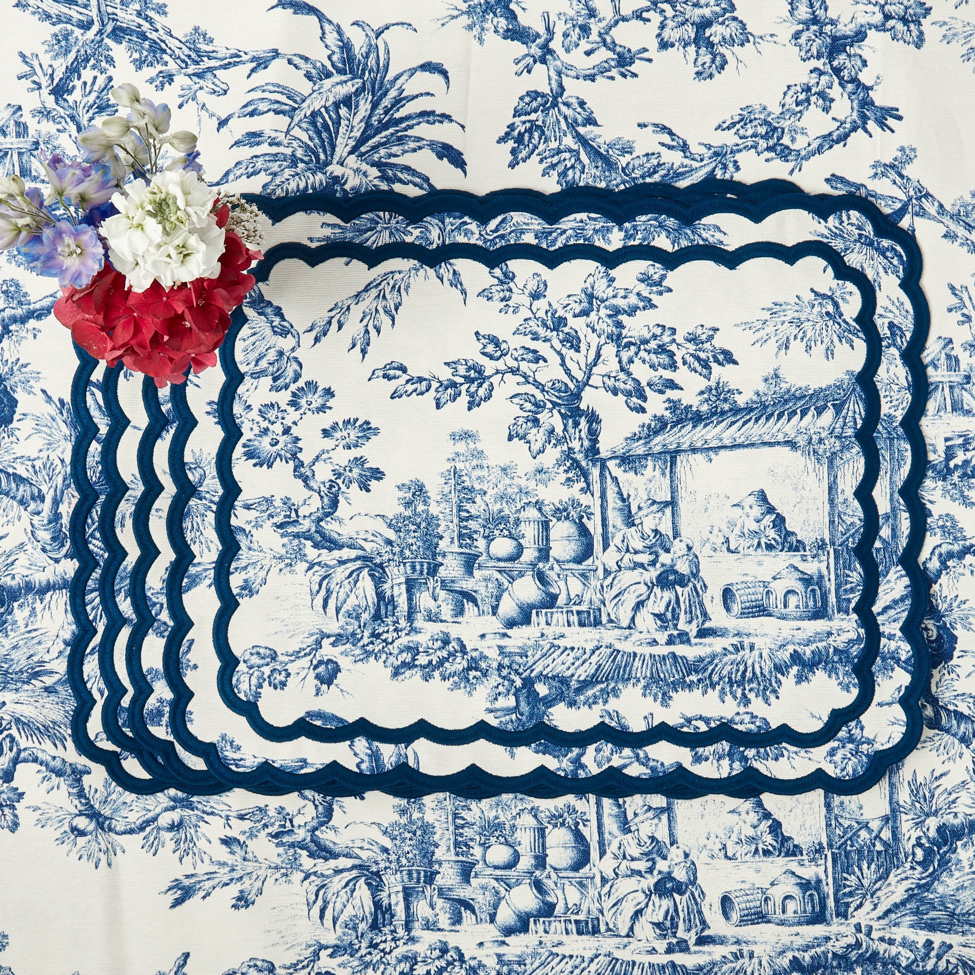 Isla Blue Toile Placemats (Set of 4)