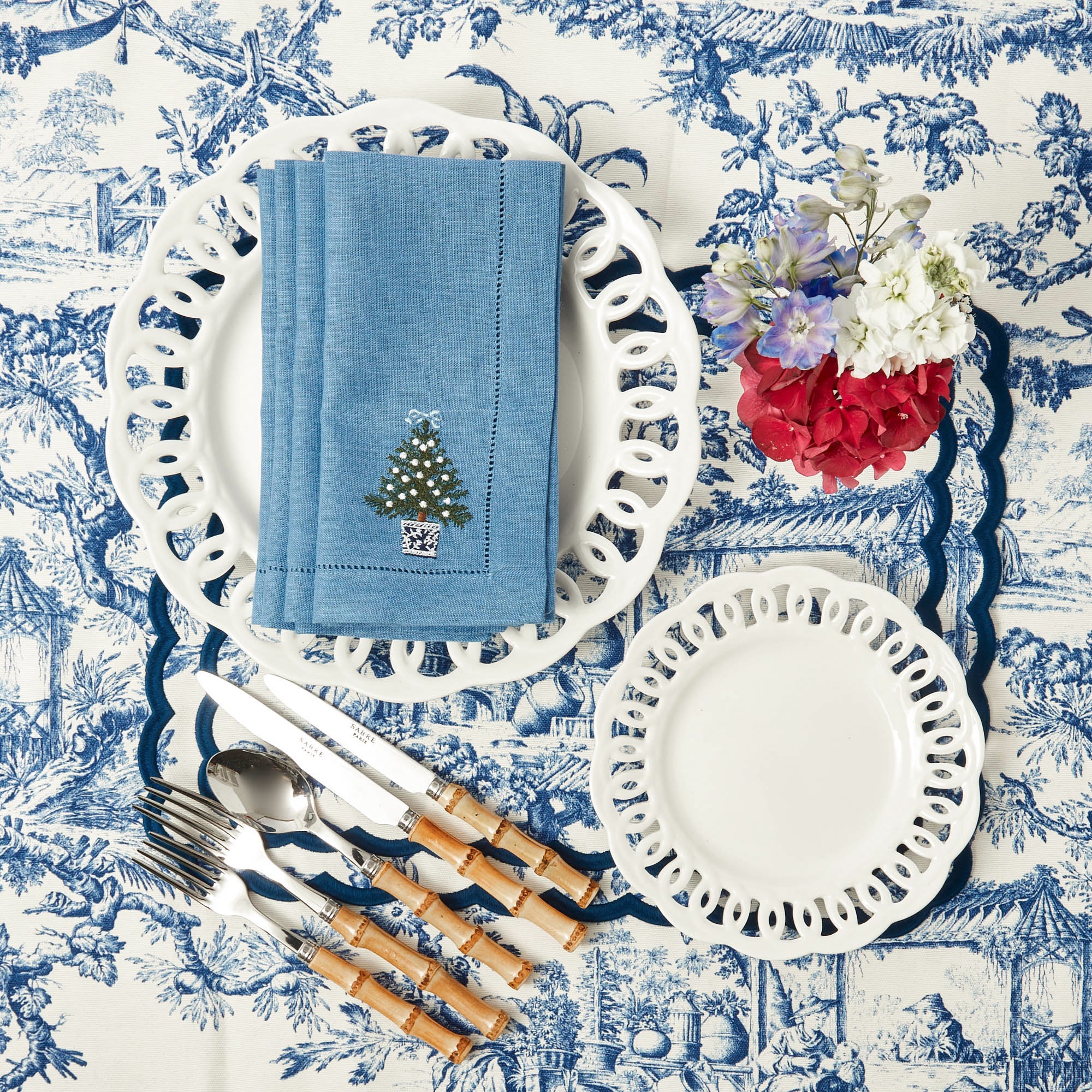 Isla Blue Toile Placemats (Set of 4)