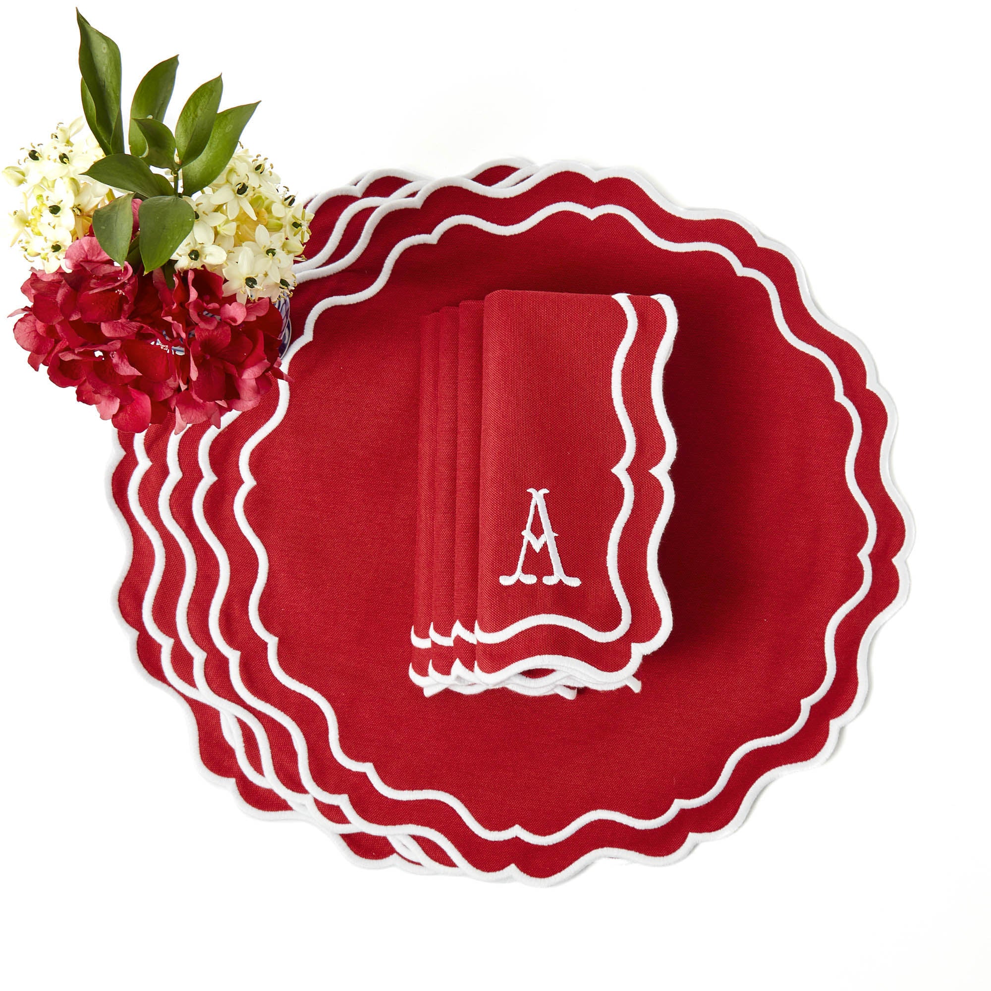 Katherine Berry Red Placemats & Napkins (Set of 4)