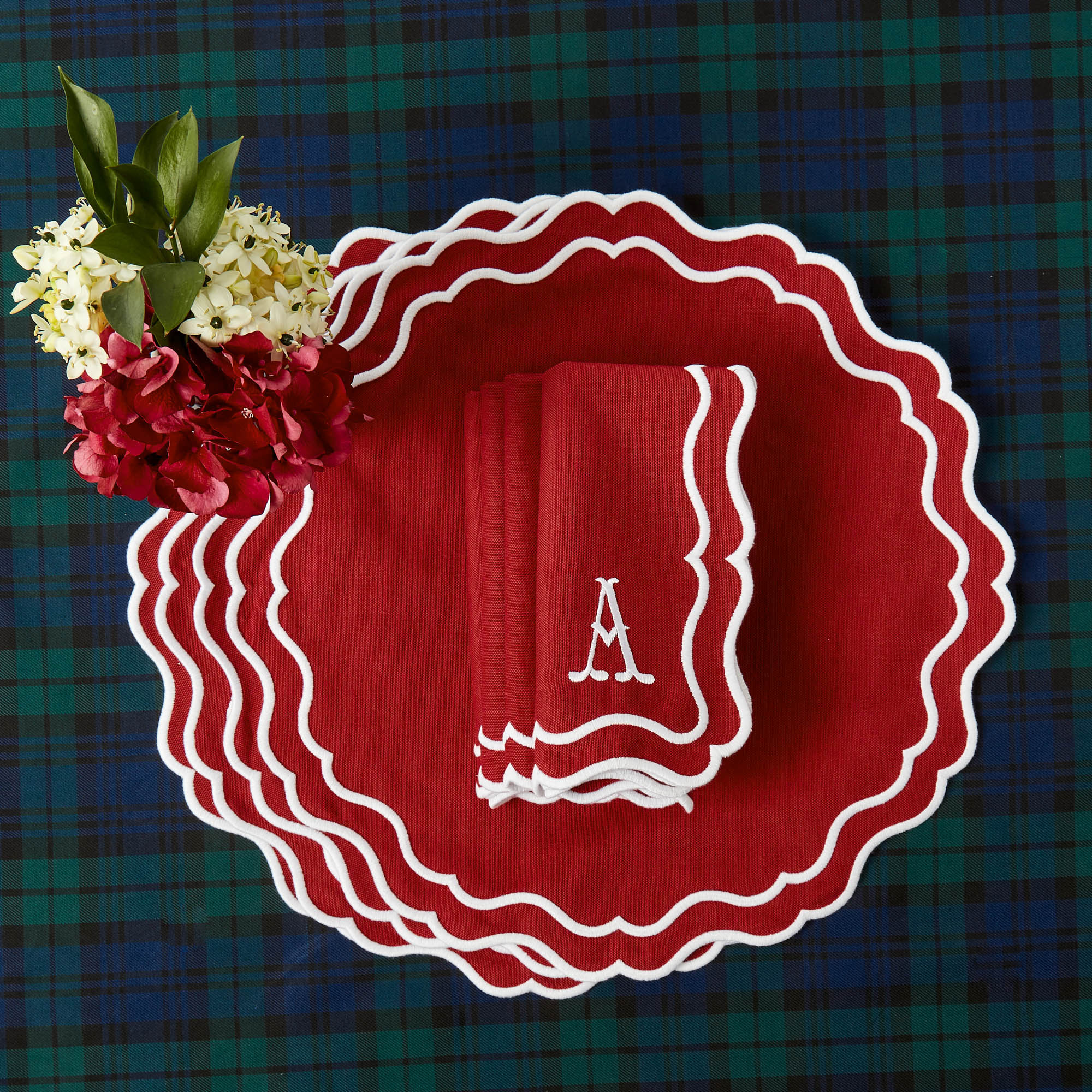 Katherine Berry Red Placemats & Napkins (Set of 4)