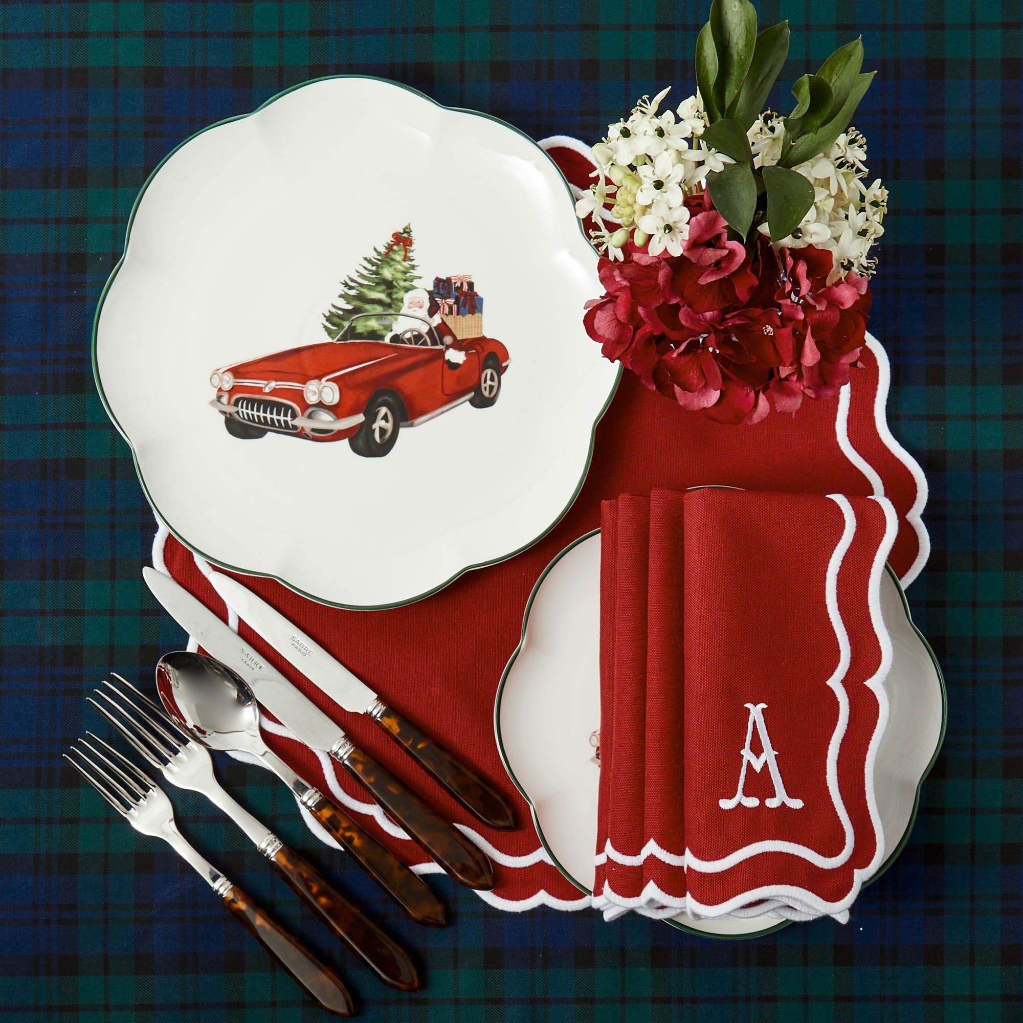 Driving Home for Christmas Dinner Starter Plates Set of 8