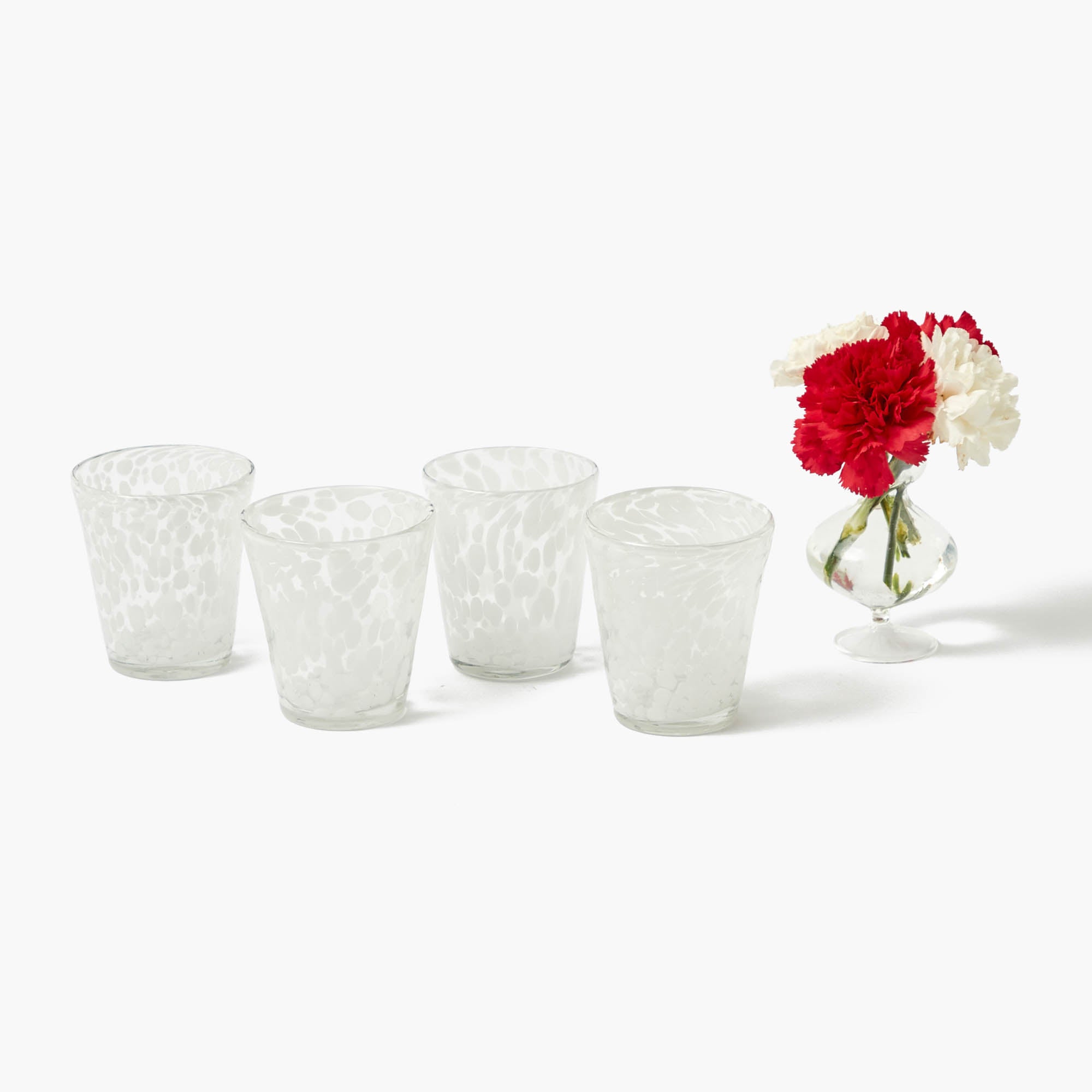 Dappled White Water Glasses (Set of 4)