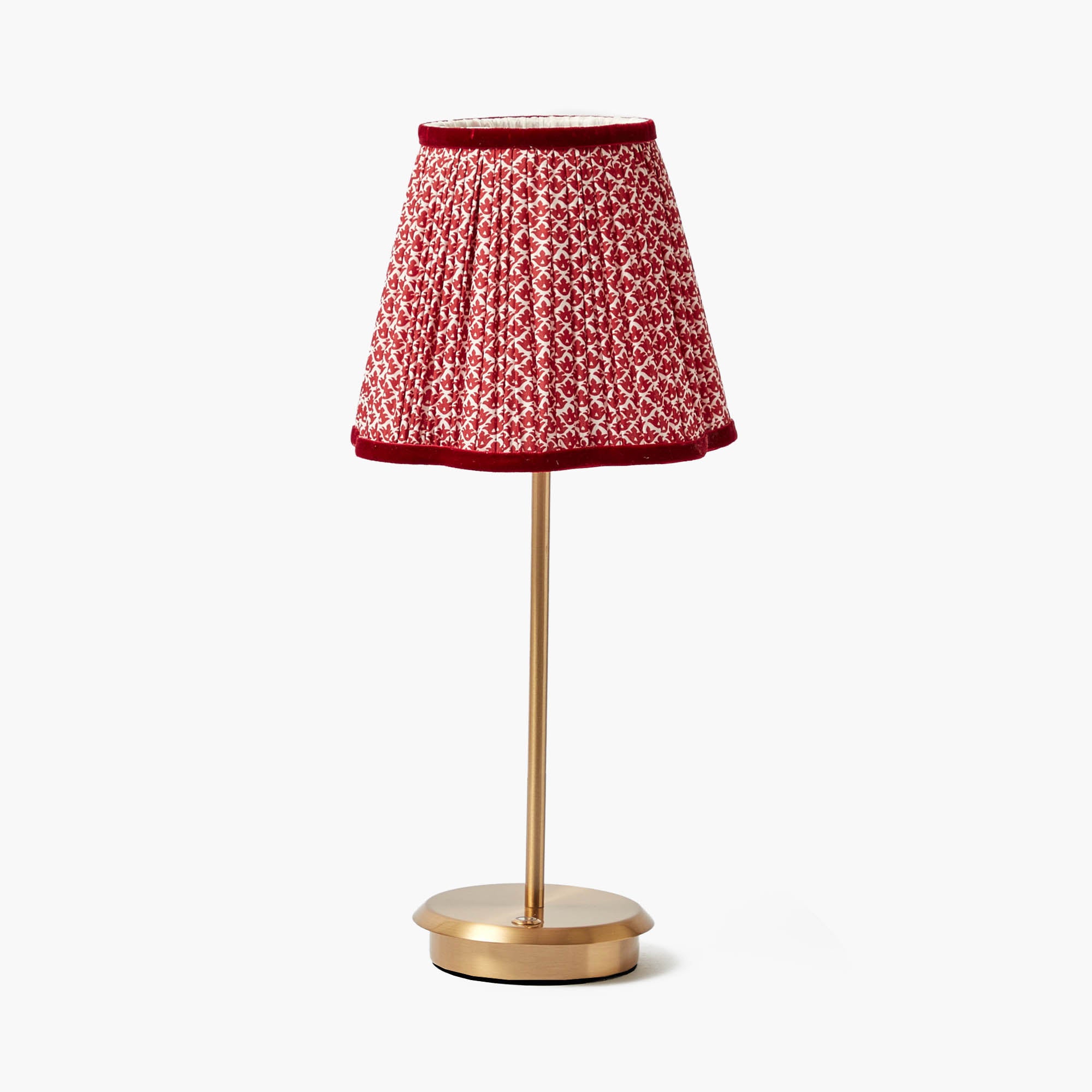 Tall Rechargeable Lamp with Red Lotus Shade (18cm)