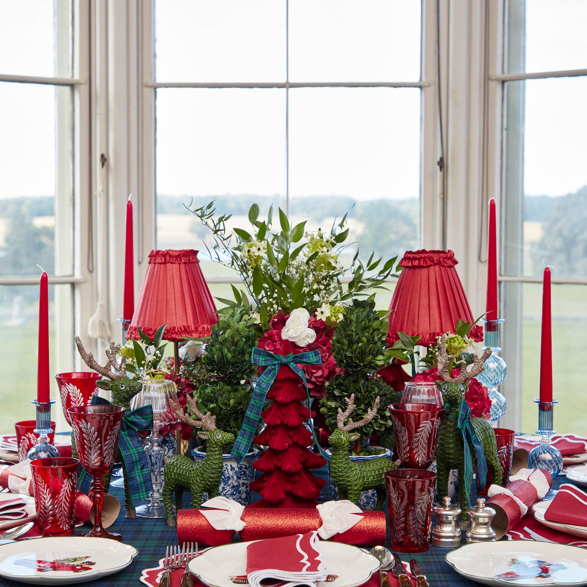 Red Frilled Silk Lampshade (18cm)