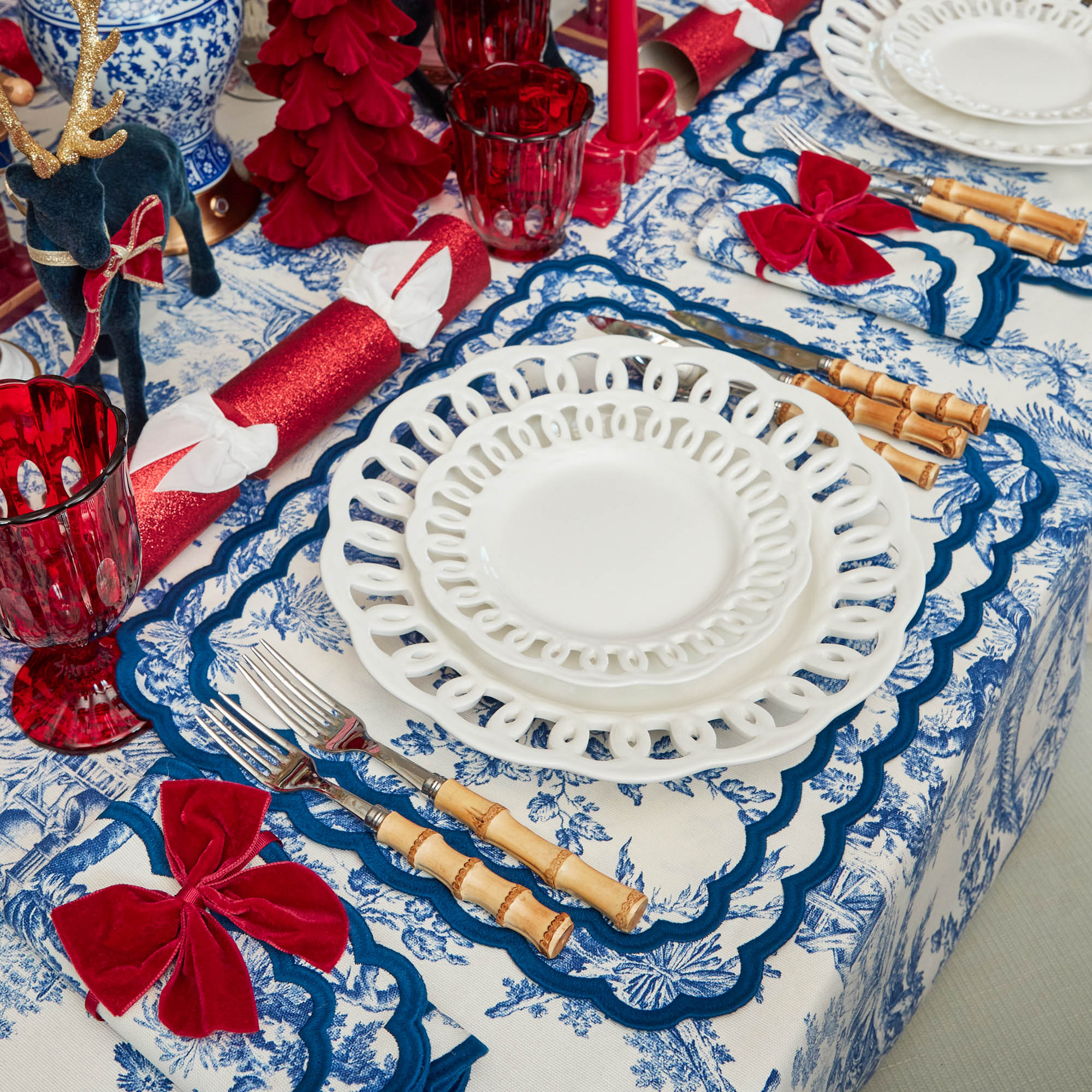 Isla Blue Toile Placemats (Set of 4)