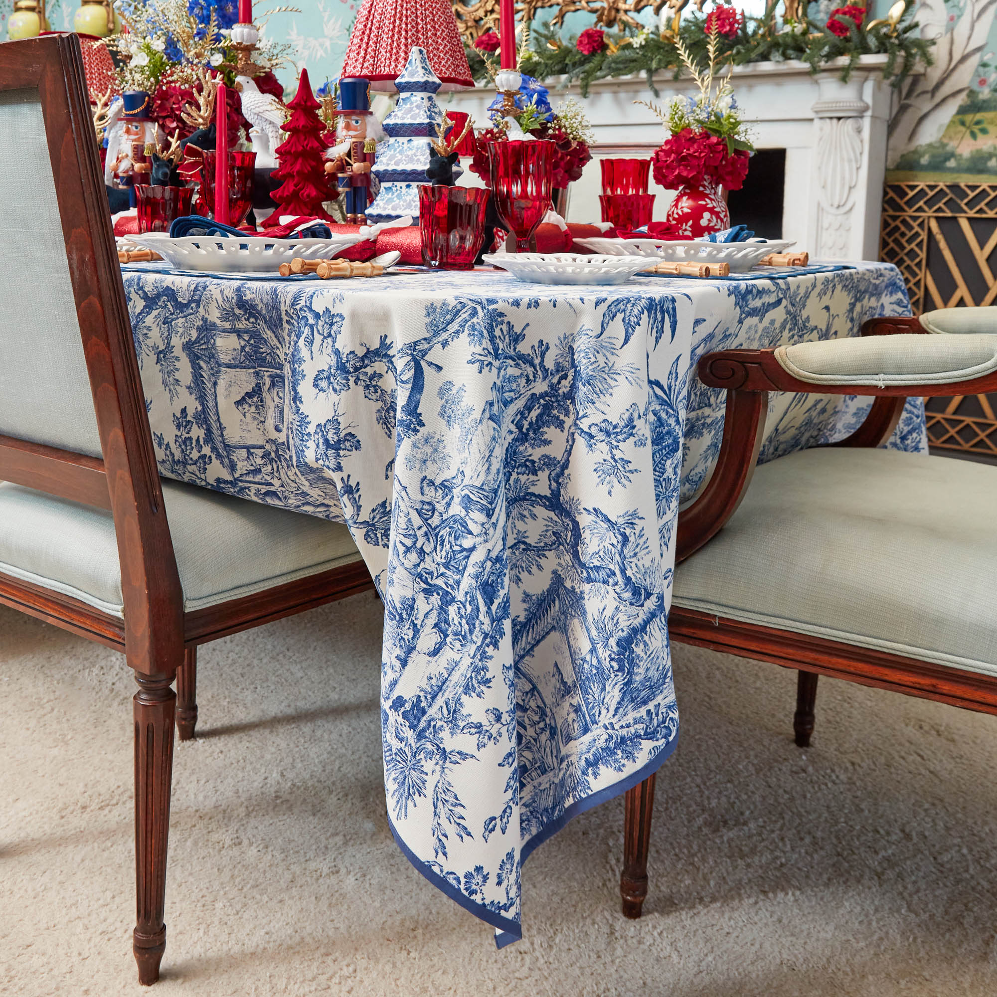 Isla Blue Toile Tablecloth