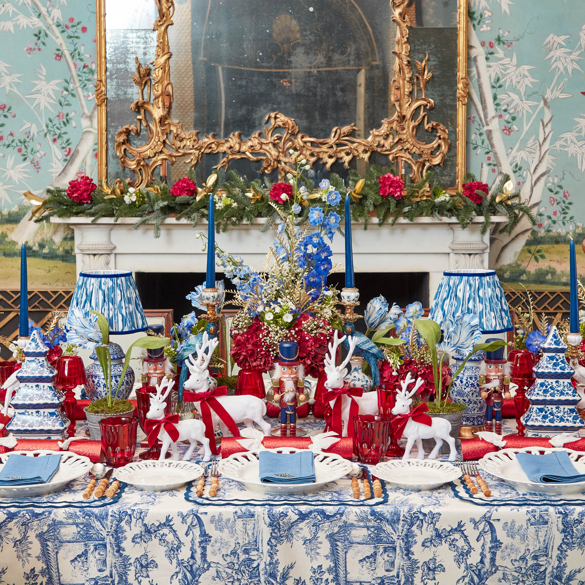 Isla Blue Toile Tablecloth