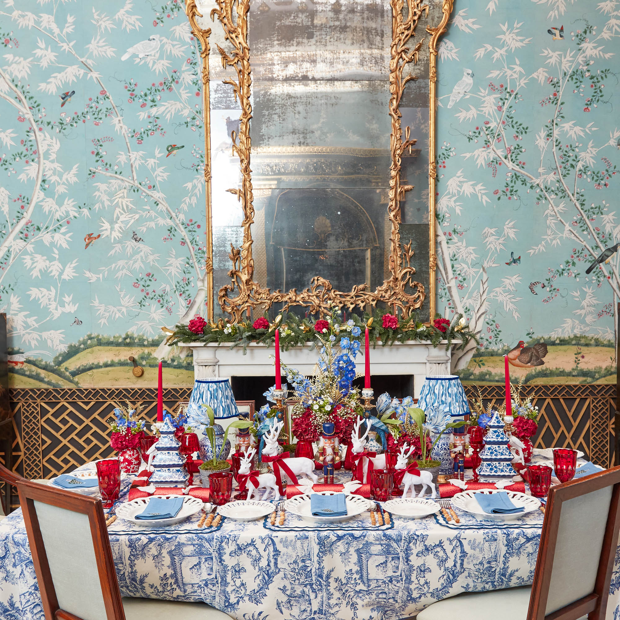 Isla Blue Toile Tablecloth