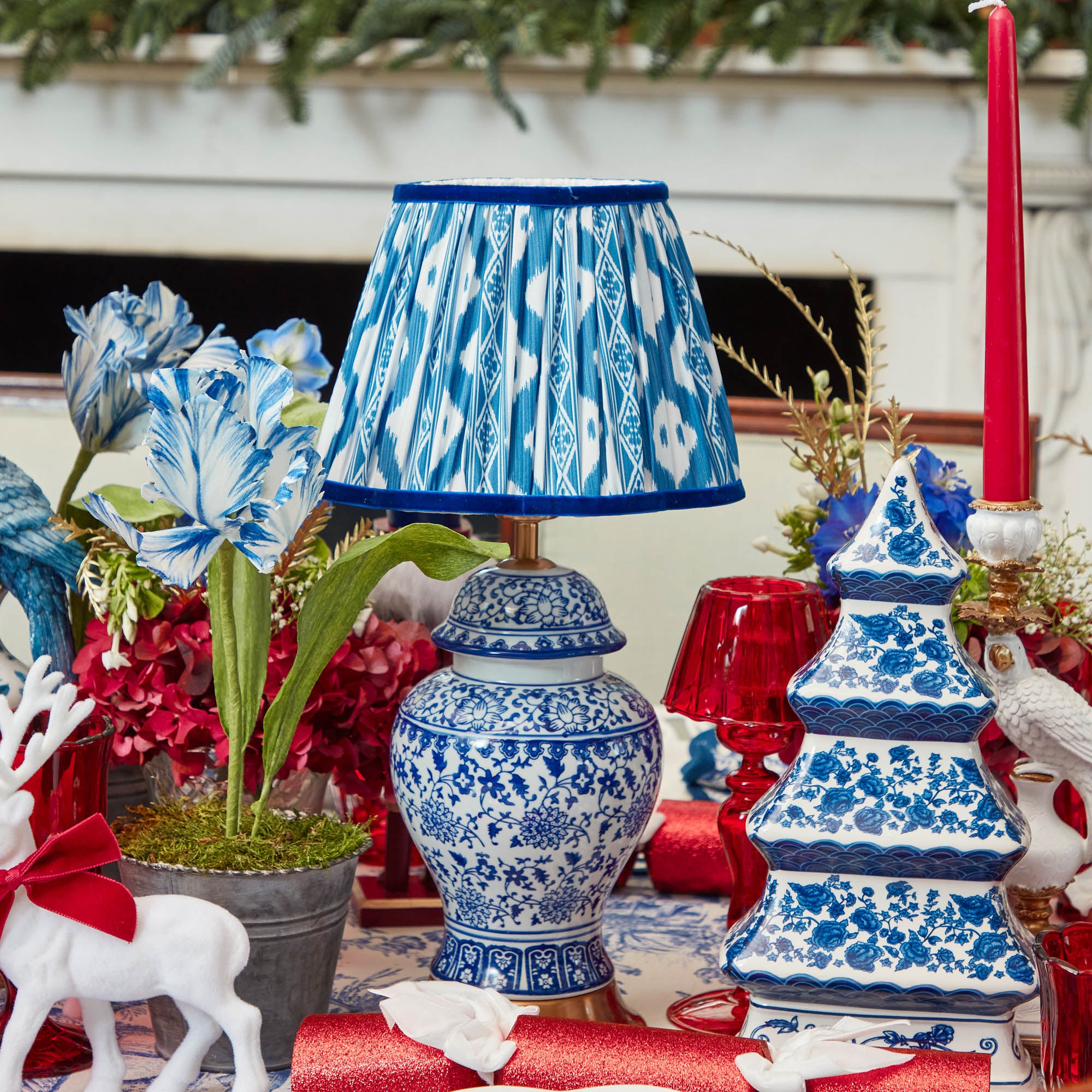 Cobalt Ikat Lampshade (22cm)