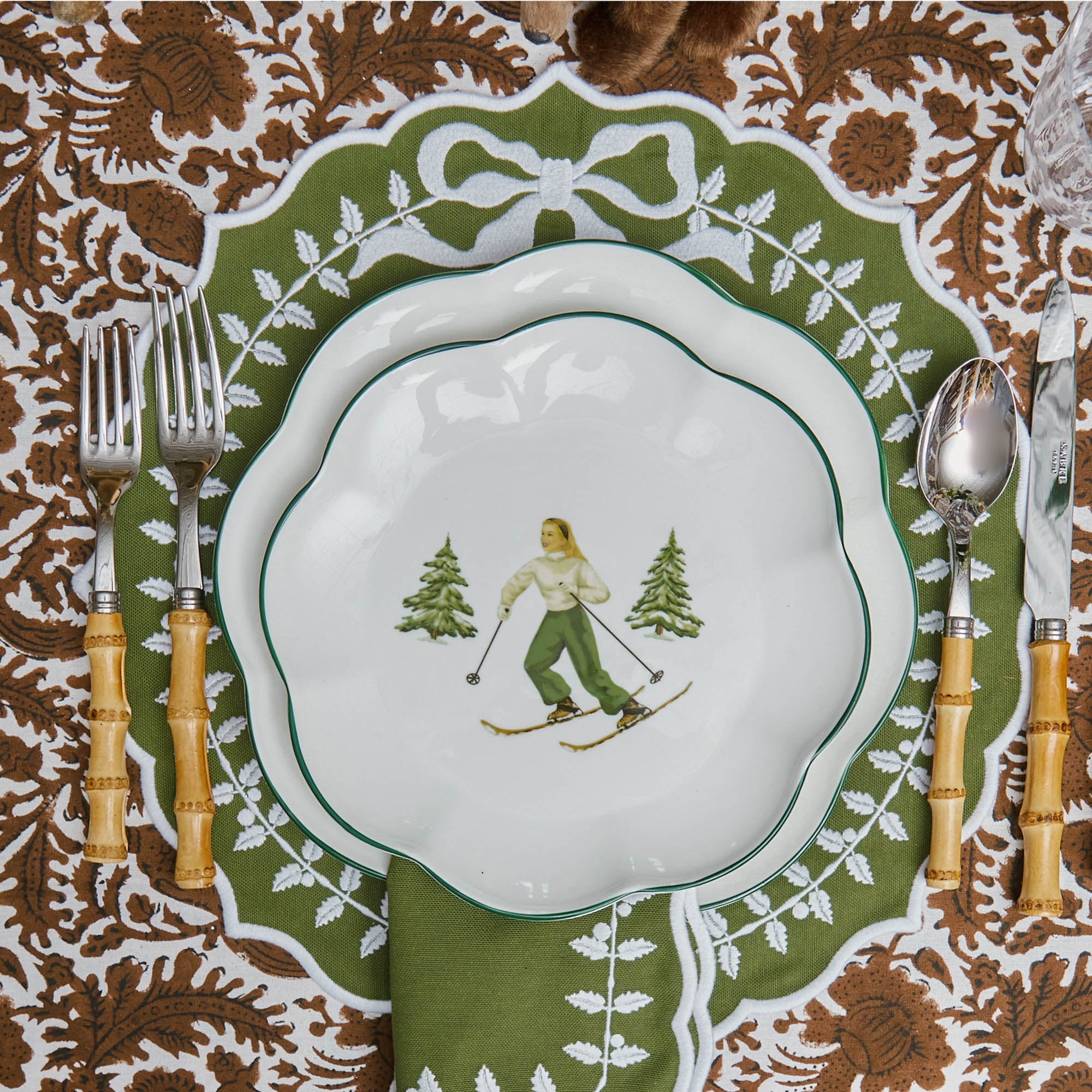 Green Bow Laurel Placemats (Set of 4)