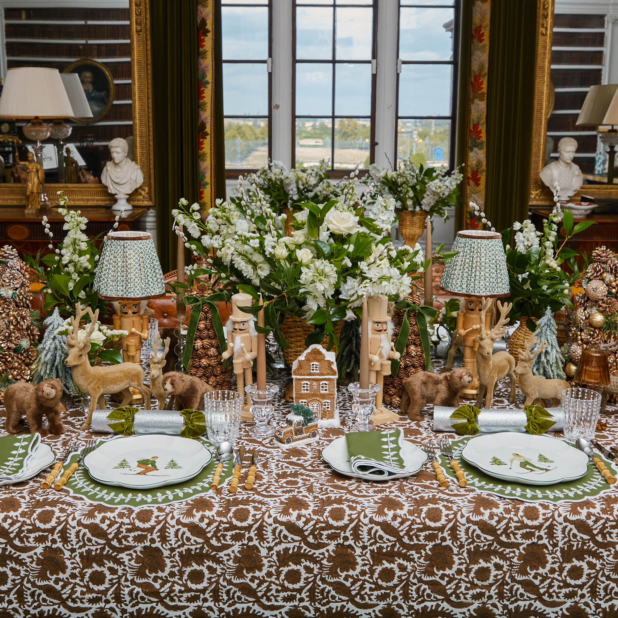 Green Bow Laurel Napkins (Set of 4)