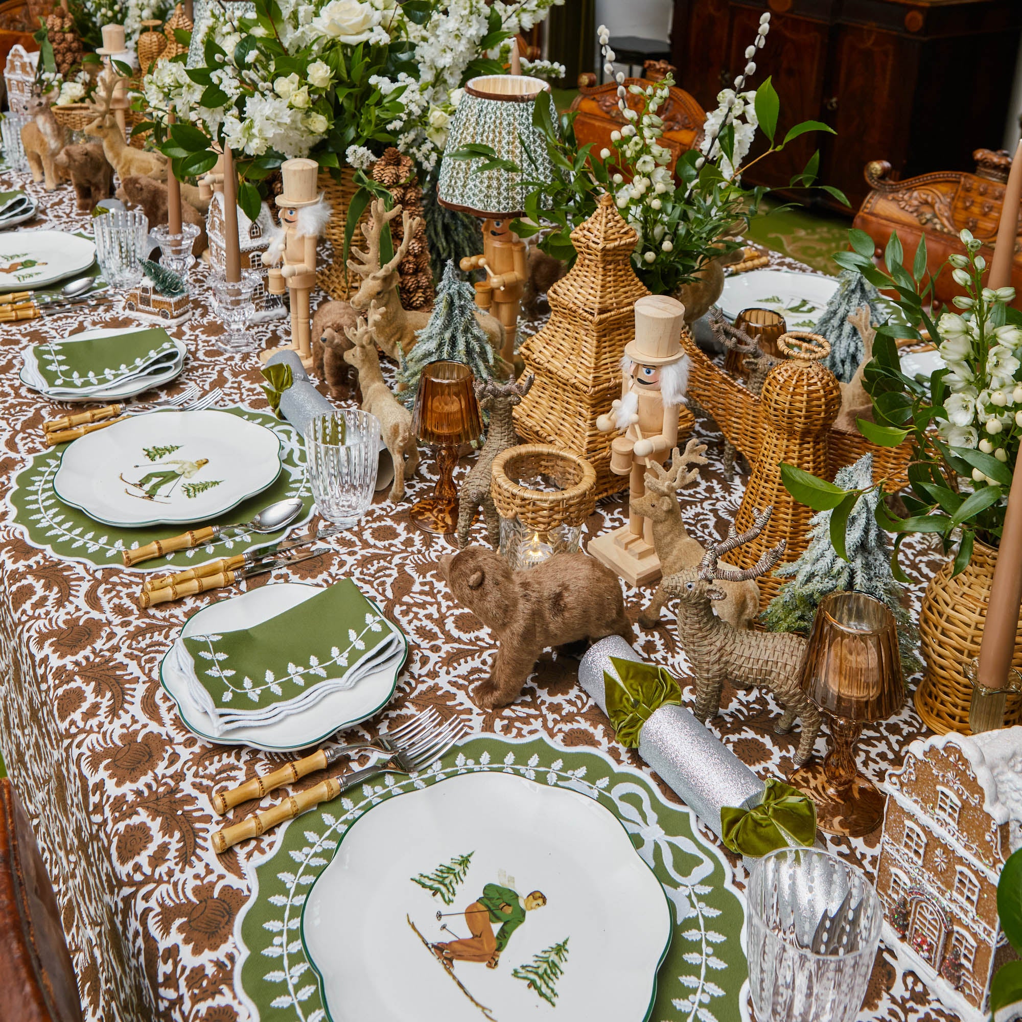 Green Bow Laurel Napkins (Set of 4)