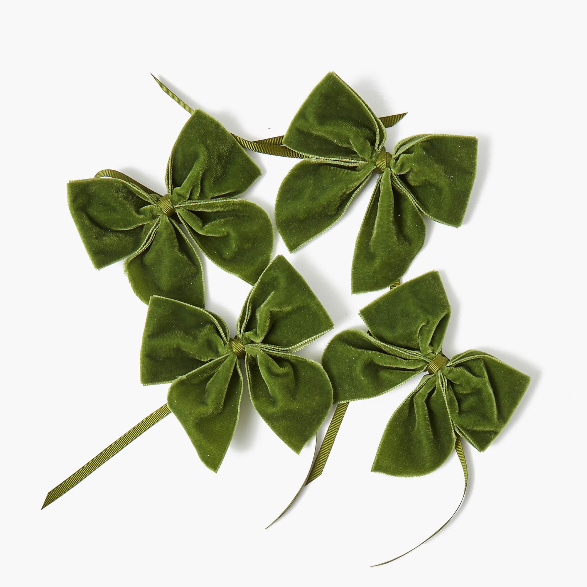 Forest Green Velvet Napkin Bows (Set of 4)