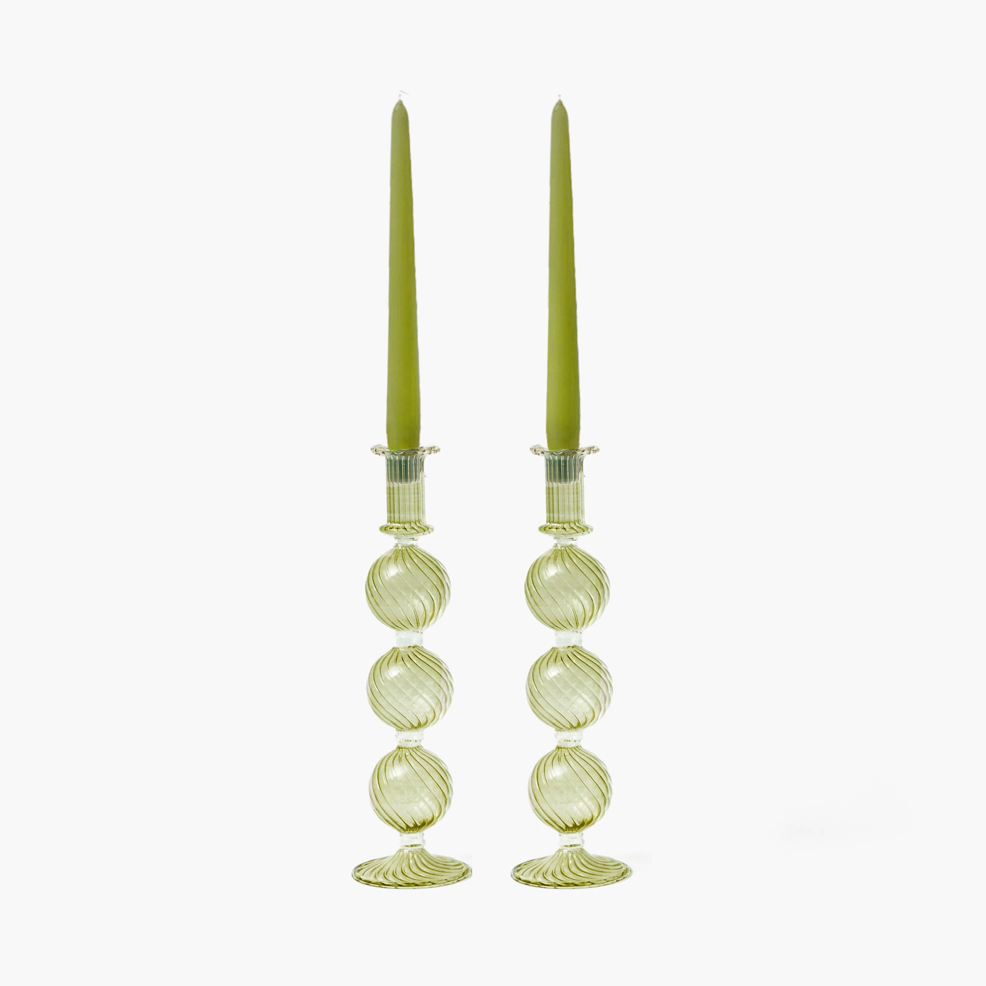 Camille Olive Candle Holder (Pair)