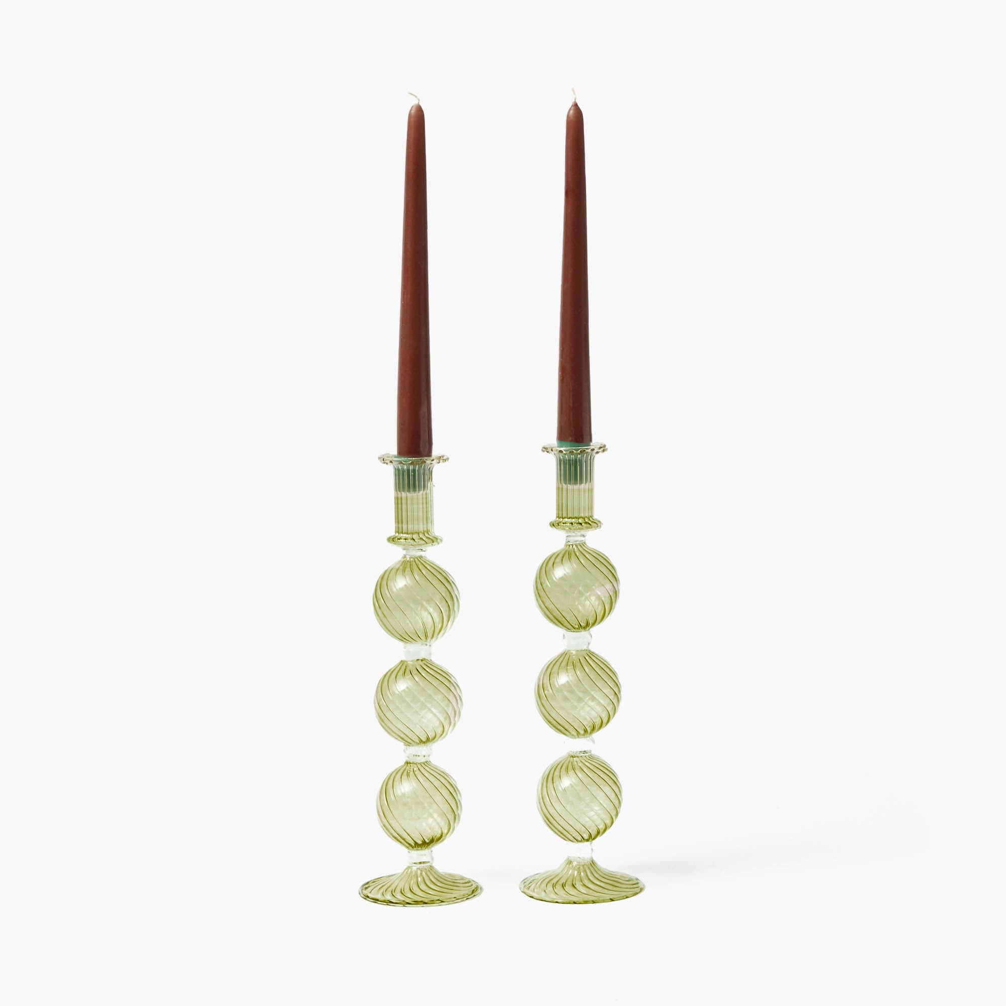 Camille Olive Candle Holder (Pair)