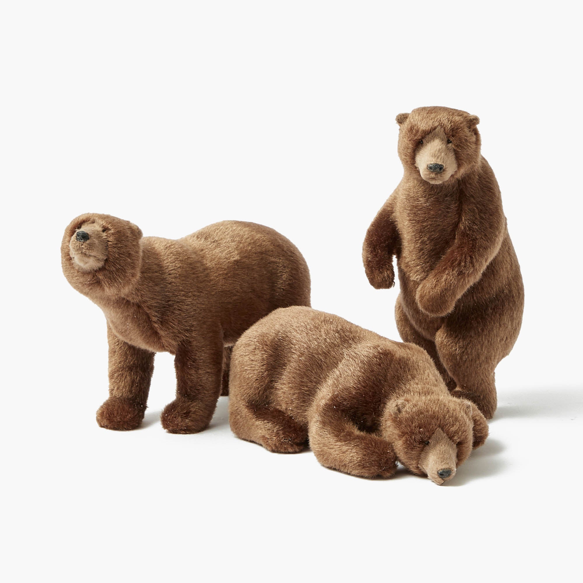 Large Alpine Brown Bears (Set of 3)