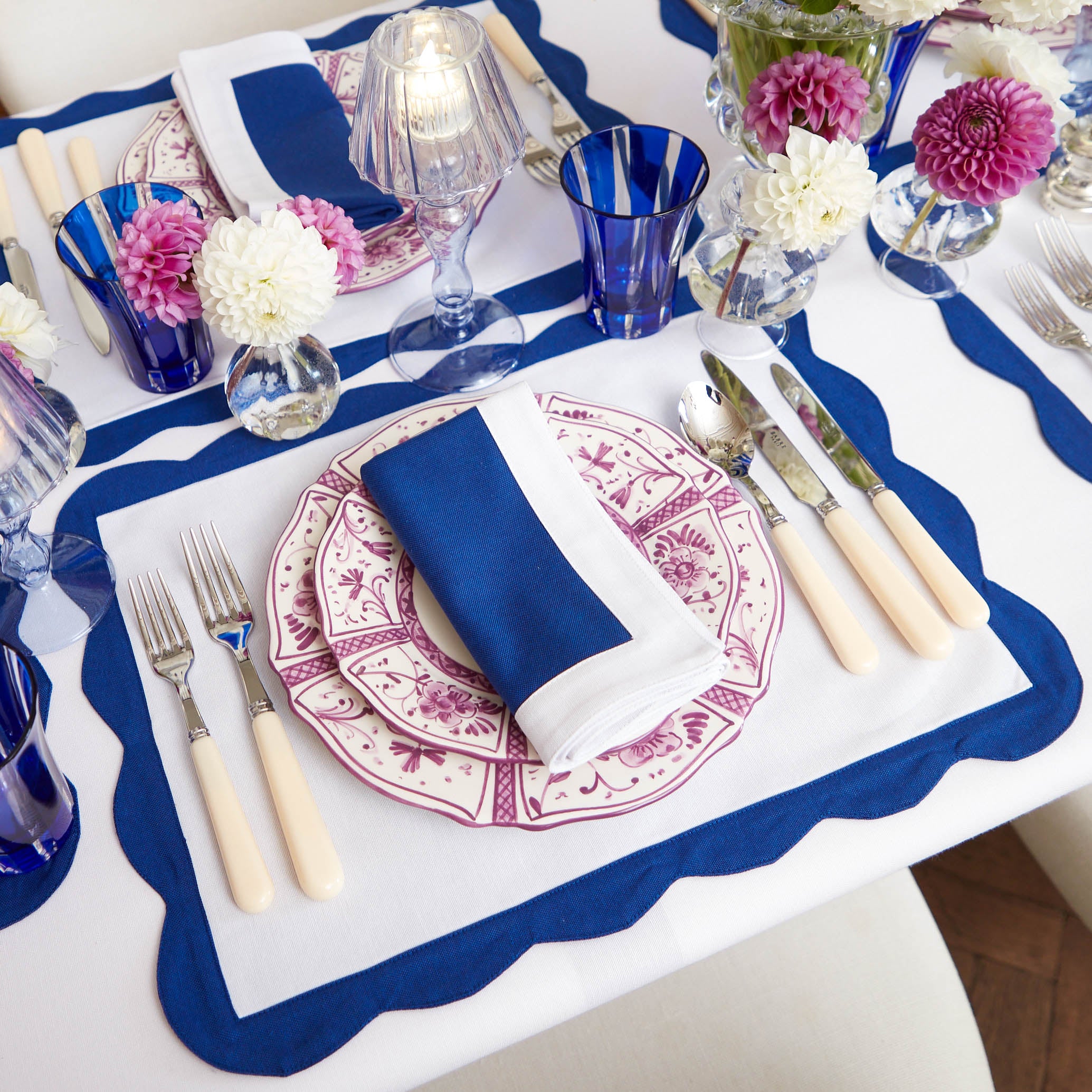 Alex White & Navy Appliqué Placemats (Set of 4)