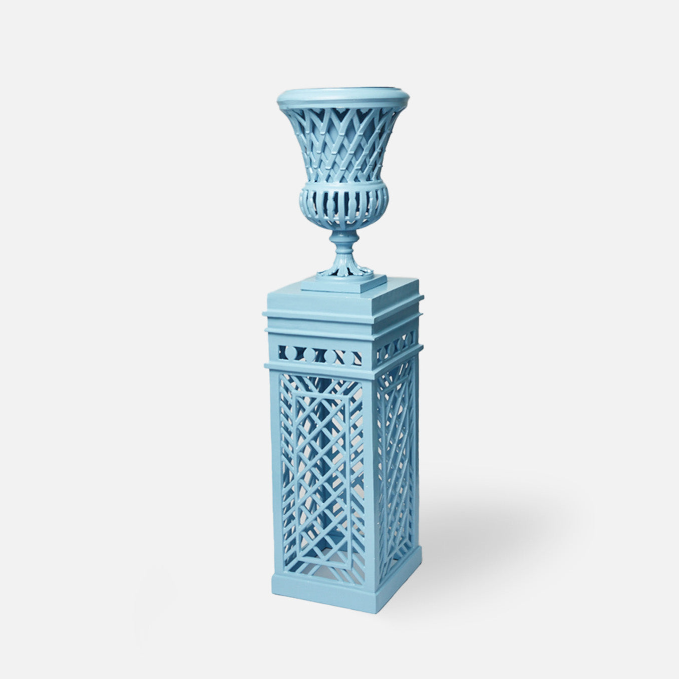 Adelaide Blue Lattice Urn & Pedestal