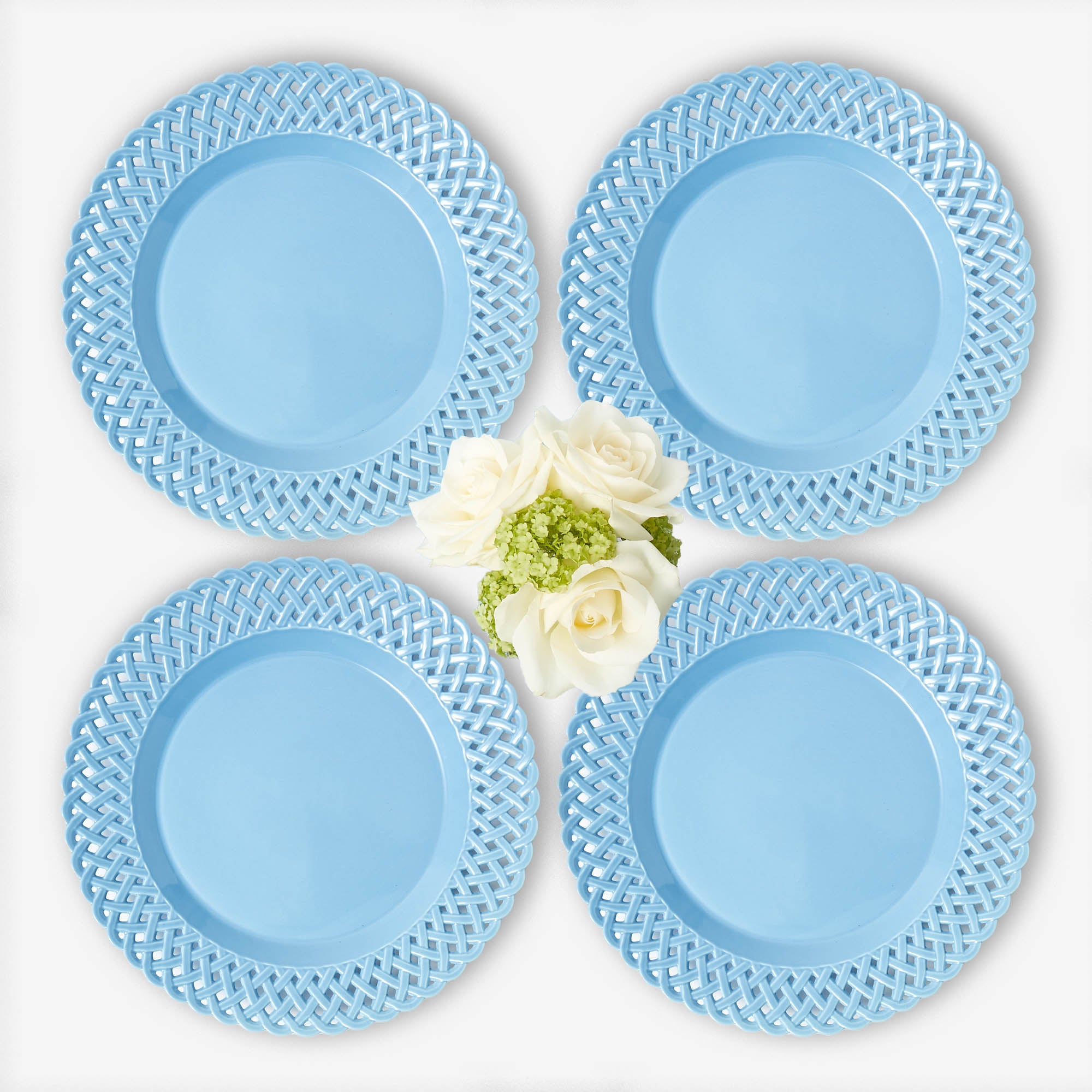 Blue Basketweave Dinner Plate