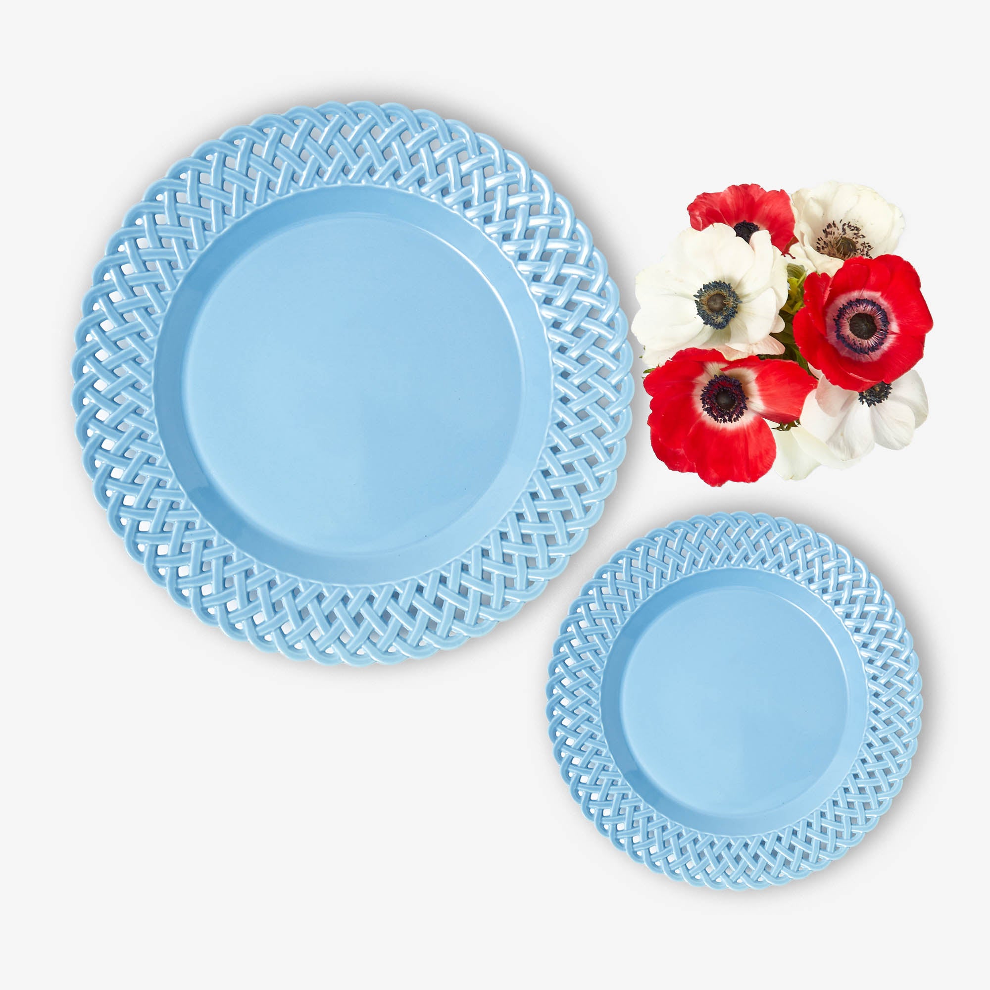 Blue Basketweave Starter Plate