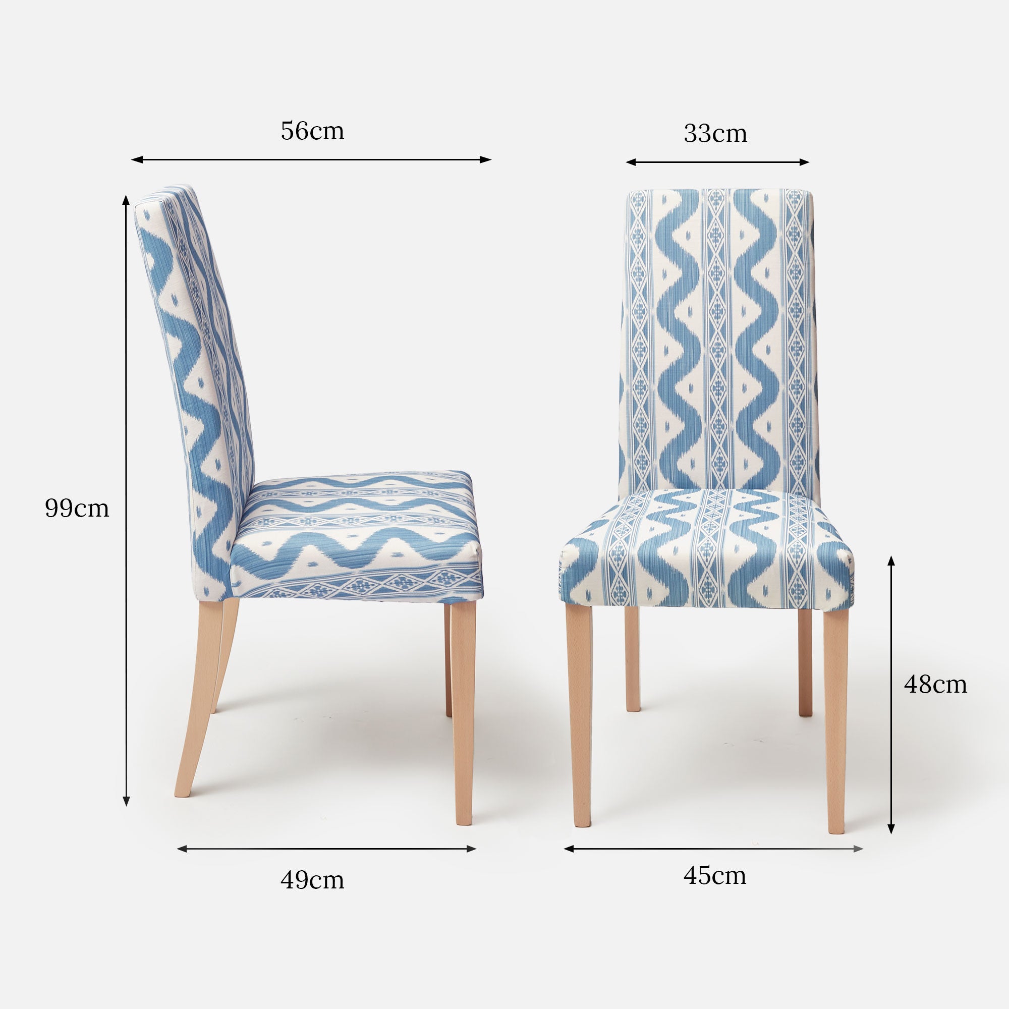 Charlotte Blue Ikat Dining Chair