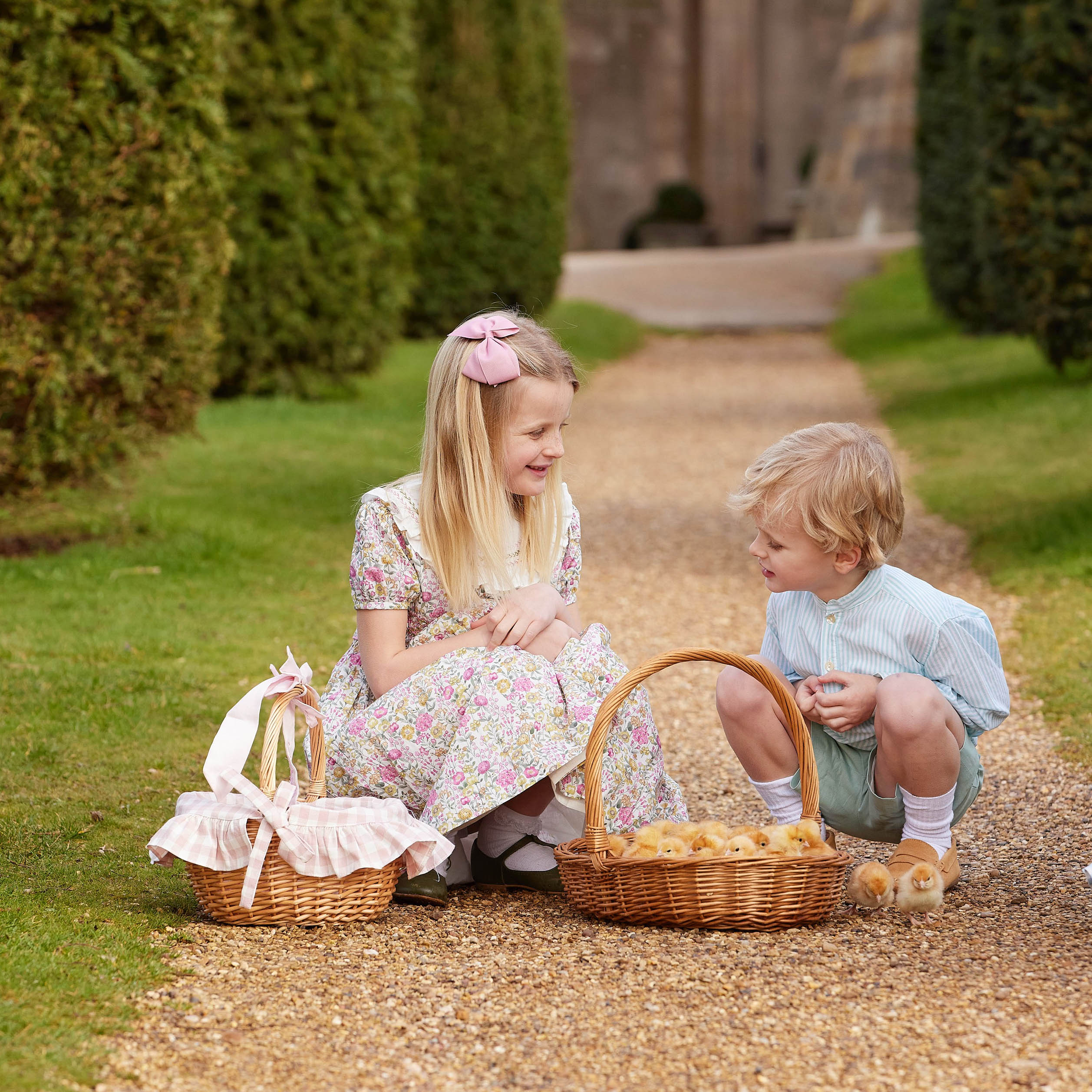 Pink Gingham Basket