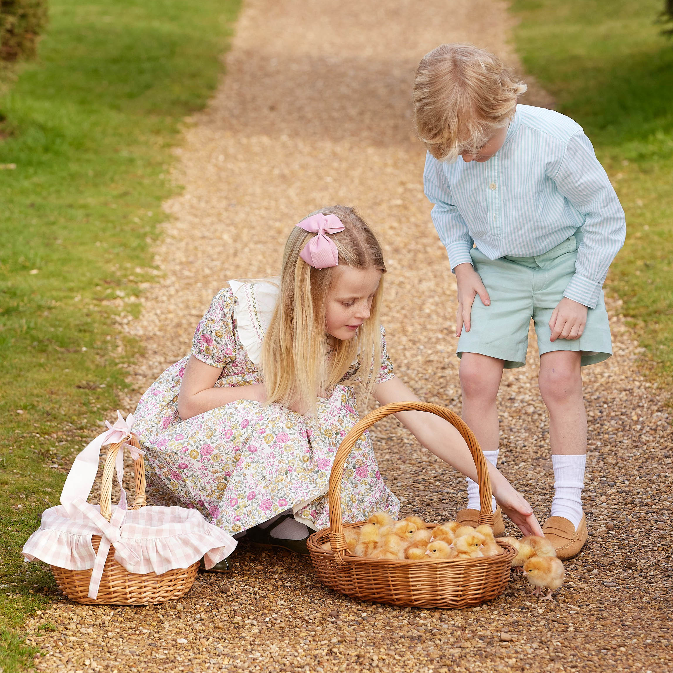 Pink Gingham Basket