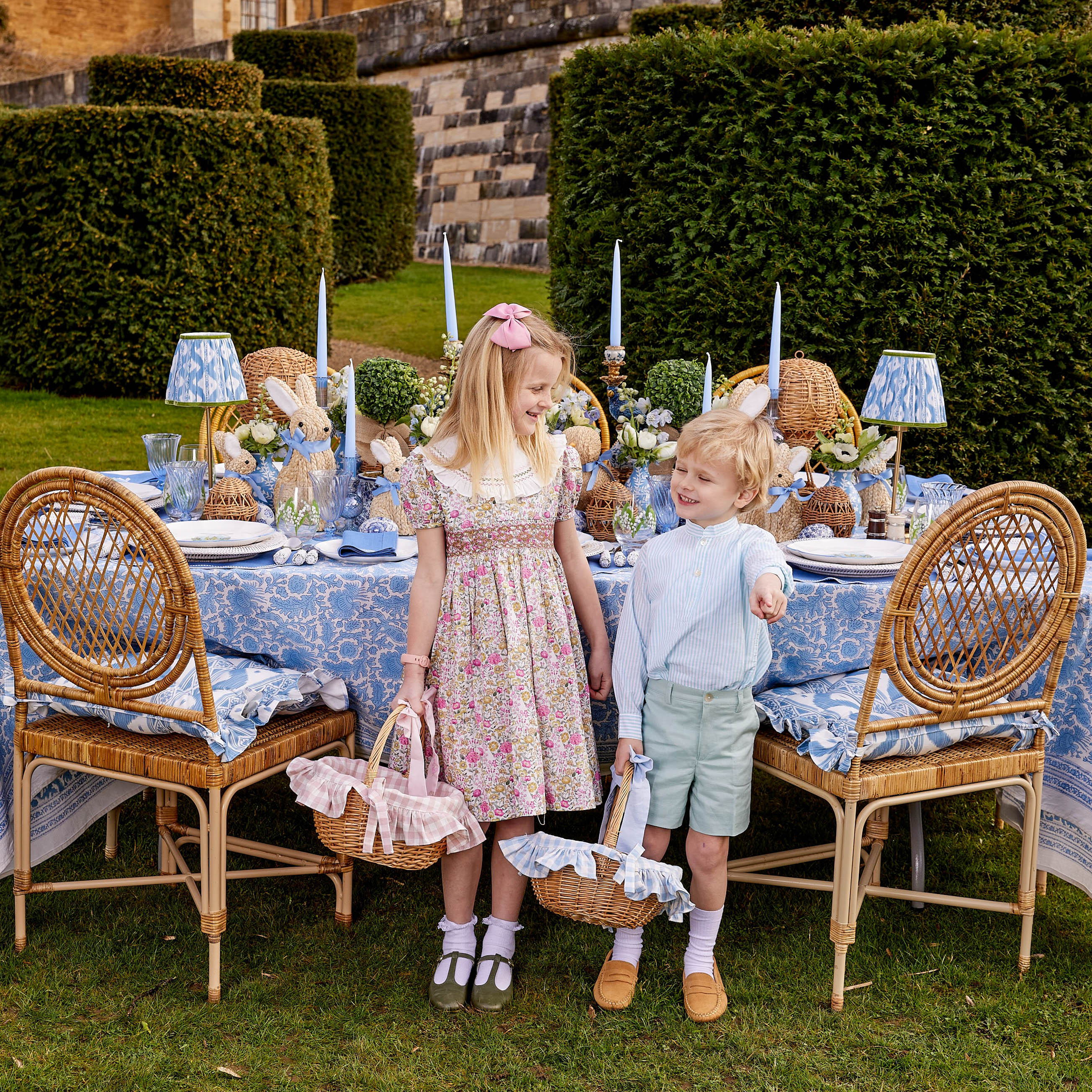 Blue Gingham Basket