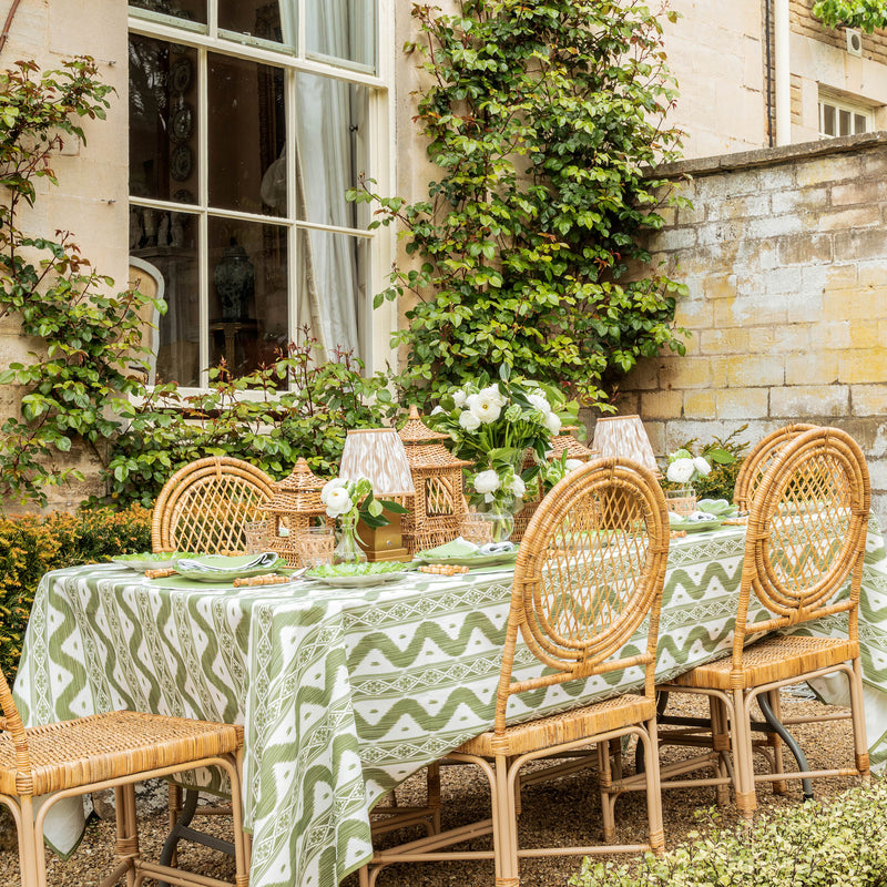 Olive Green Ikat Tablecloth