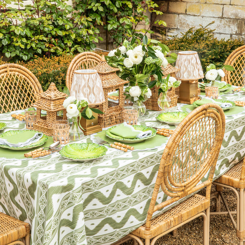 Olive Green Ikat Tablecloth