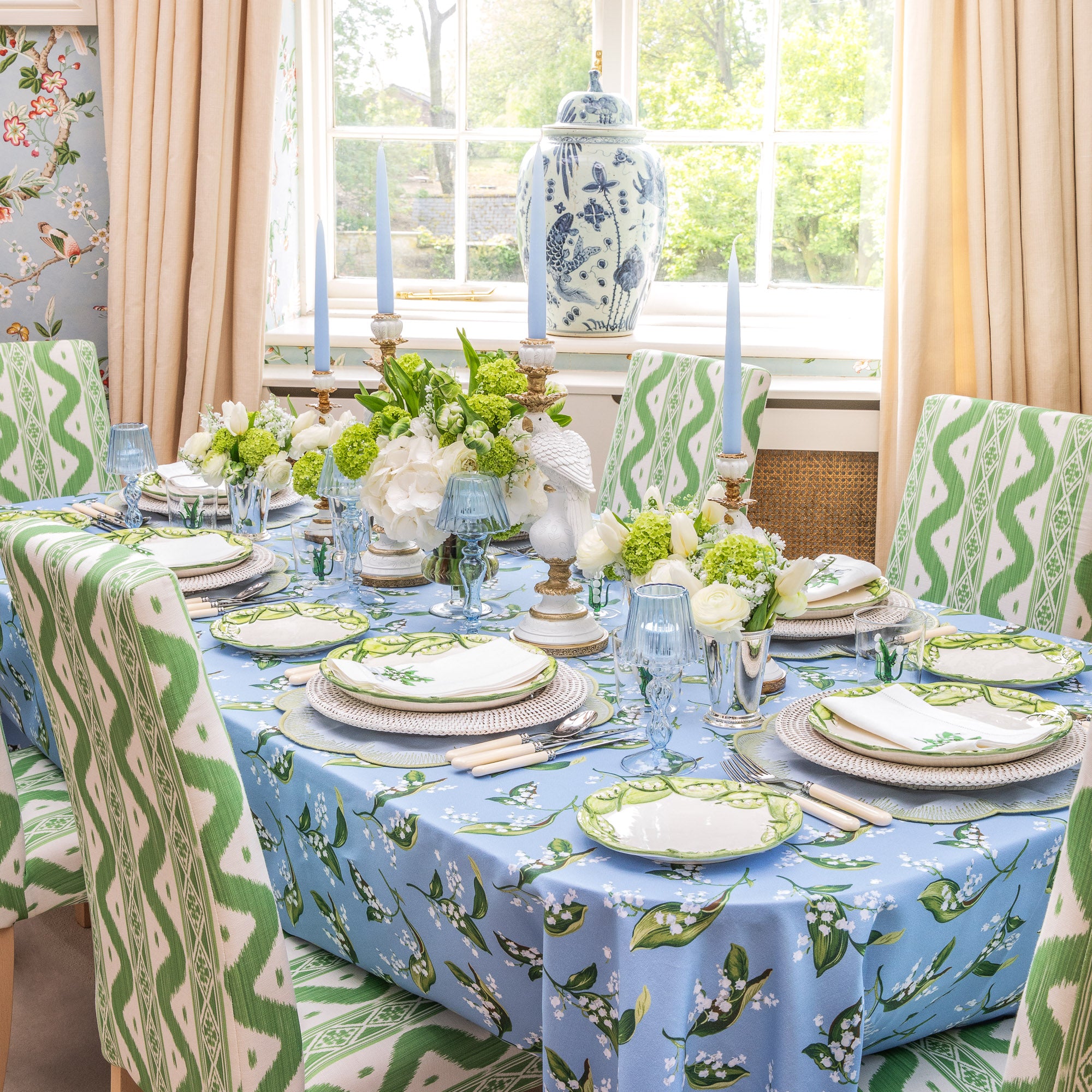 Blue Lily of the Valley Tablecloth