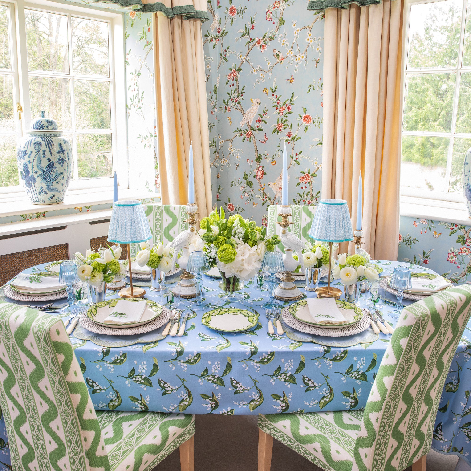 Blue Lily of the Valley Tablecloth