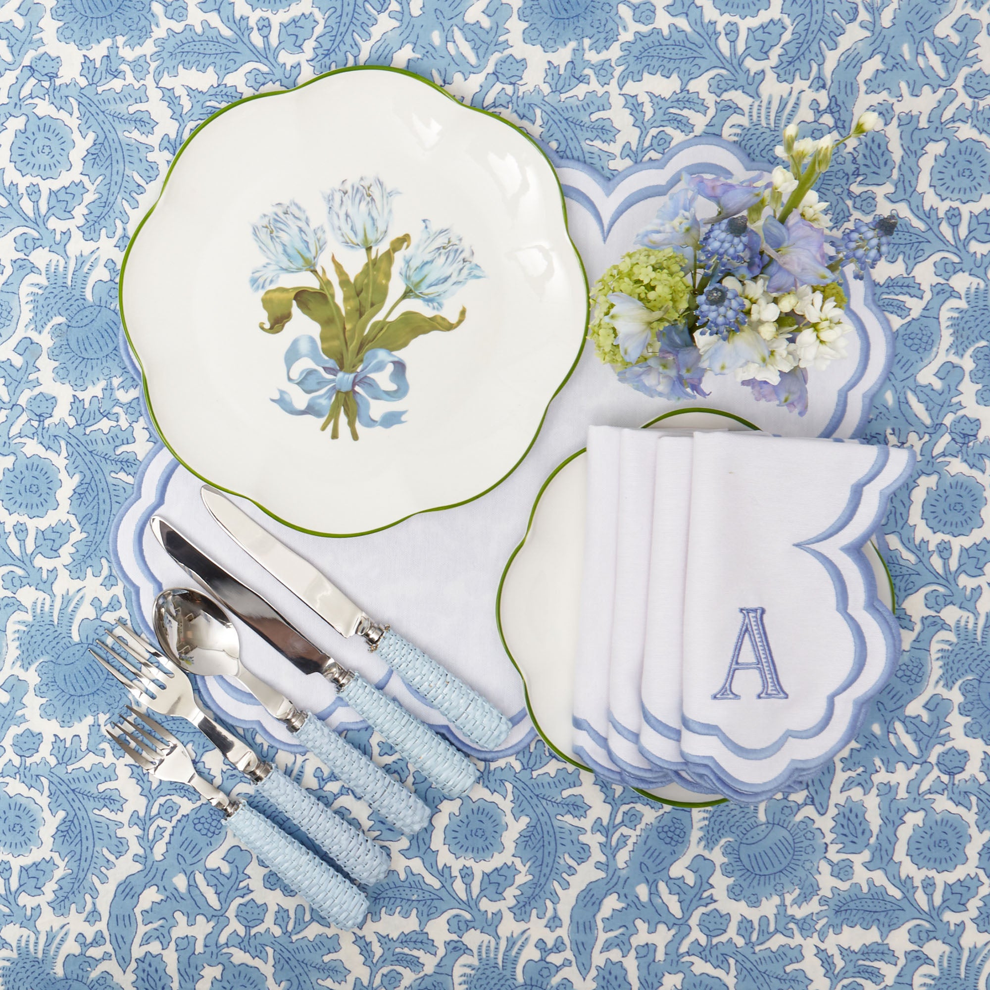 Blue Tulip Dinner Plate