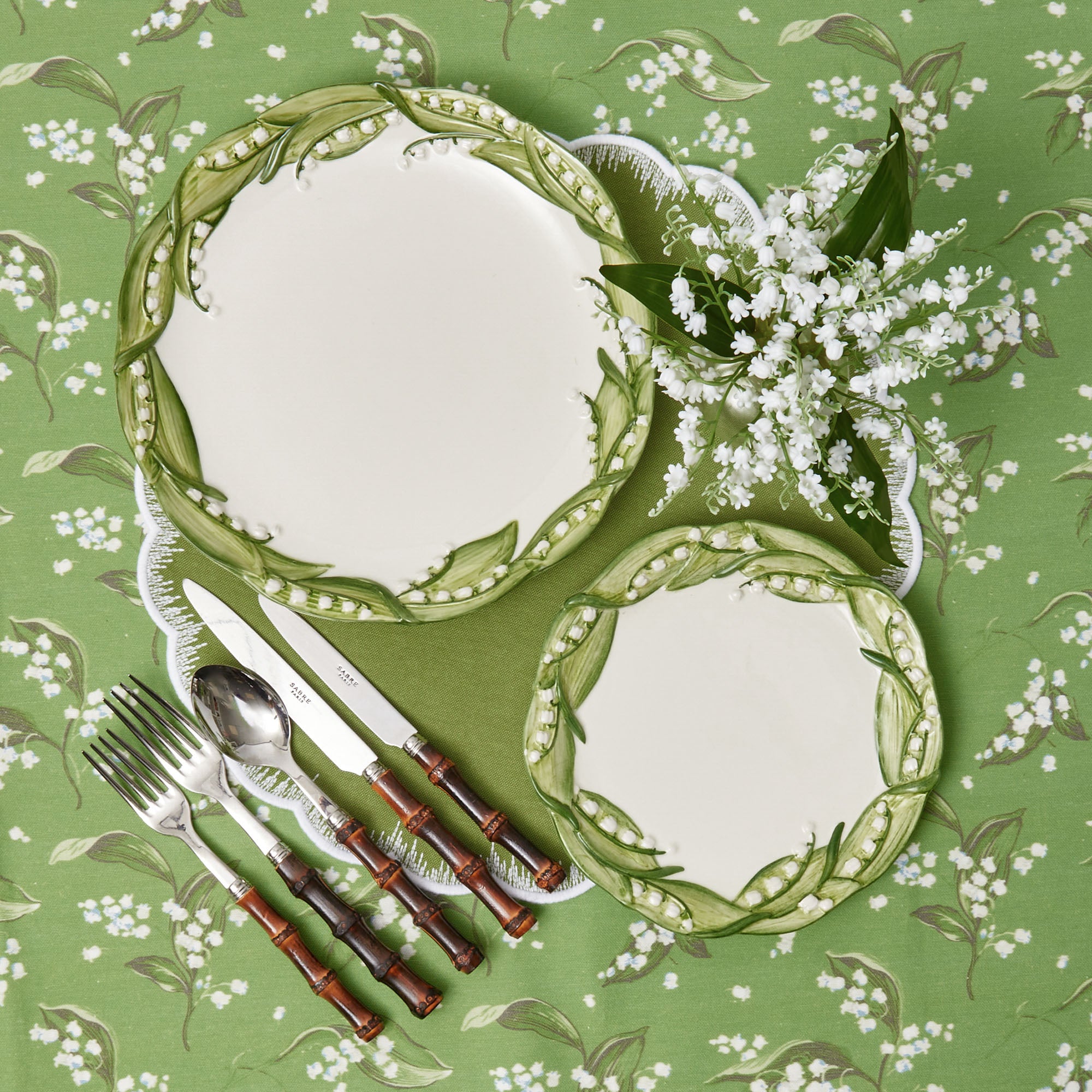 Lily of the Valley Dinner & Starter Plates (Set of 4)